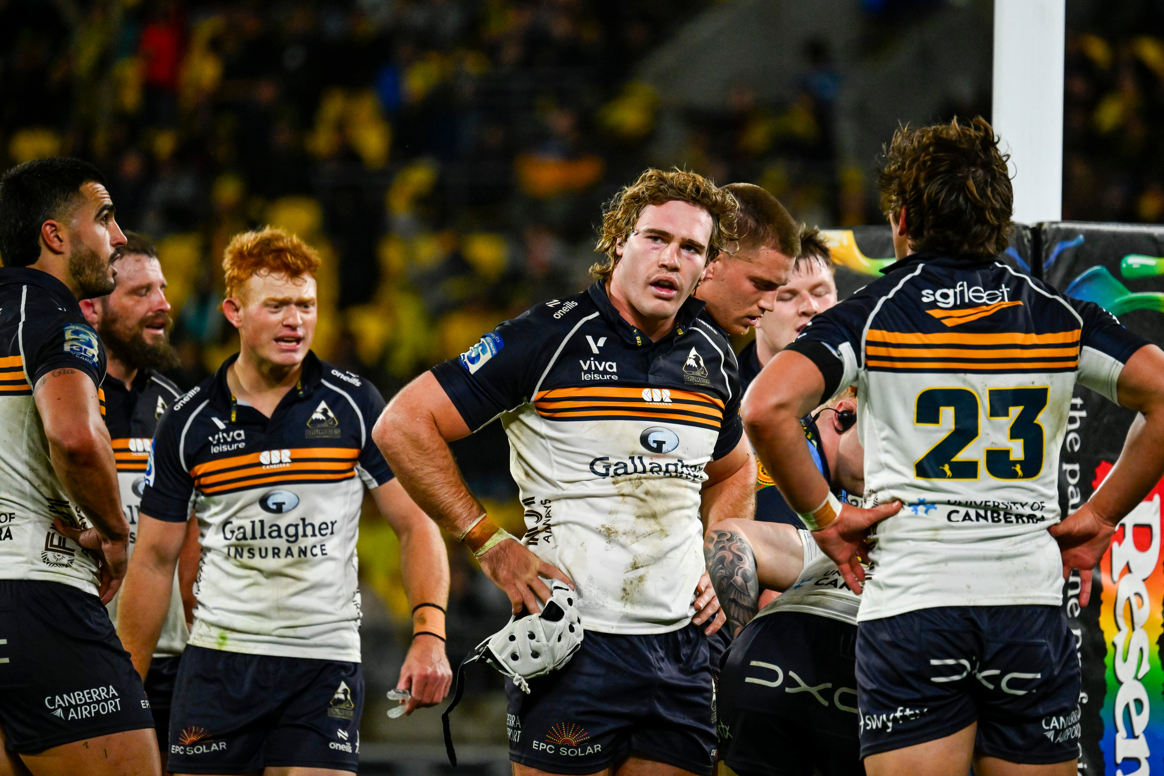 Rory Scott of the ACT Brumbies dejected. 