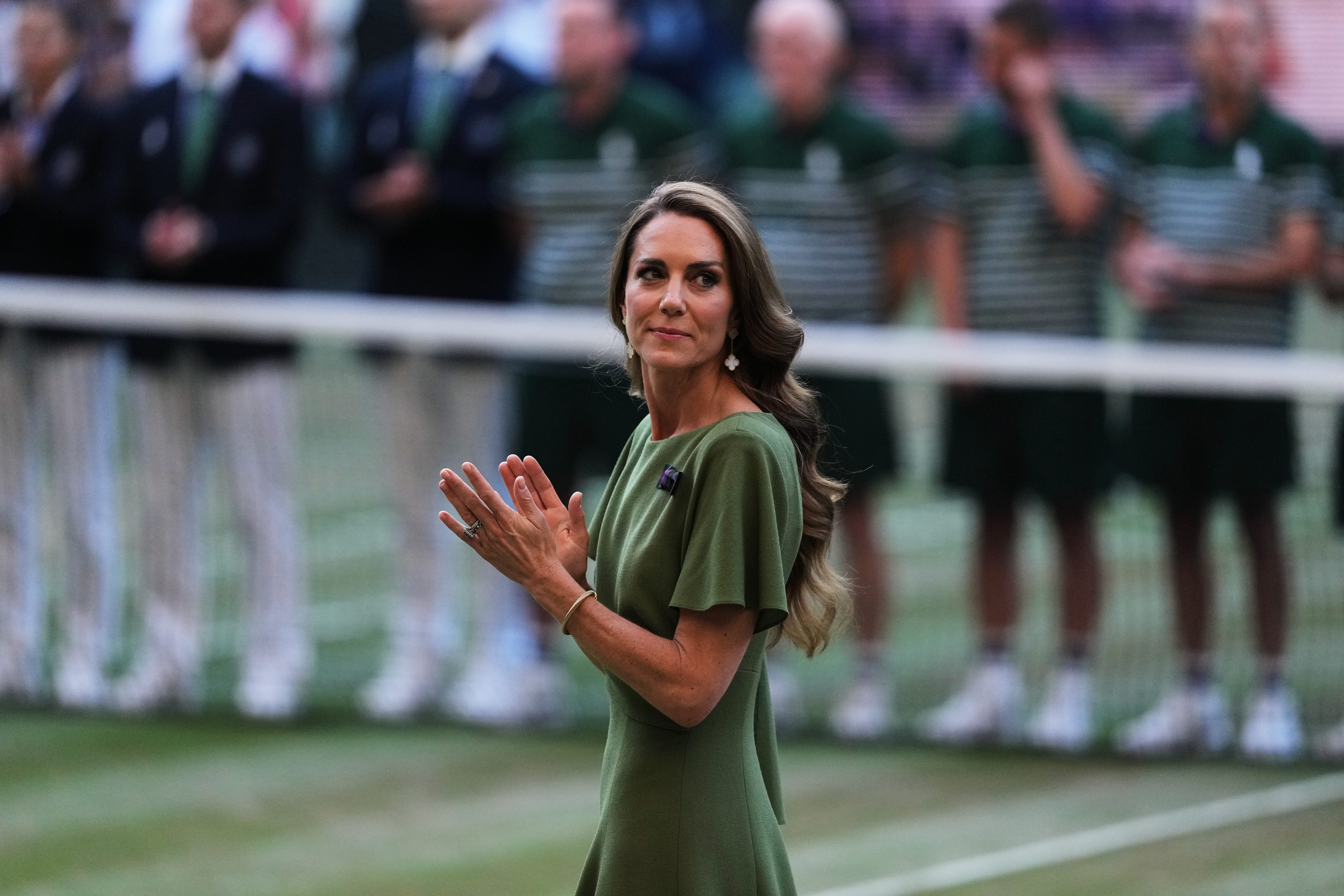 Prince William joined his wife Kate and two of their children for the men's final at Wimbledon
