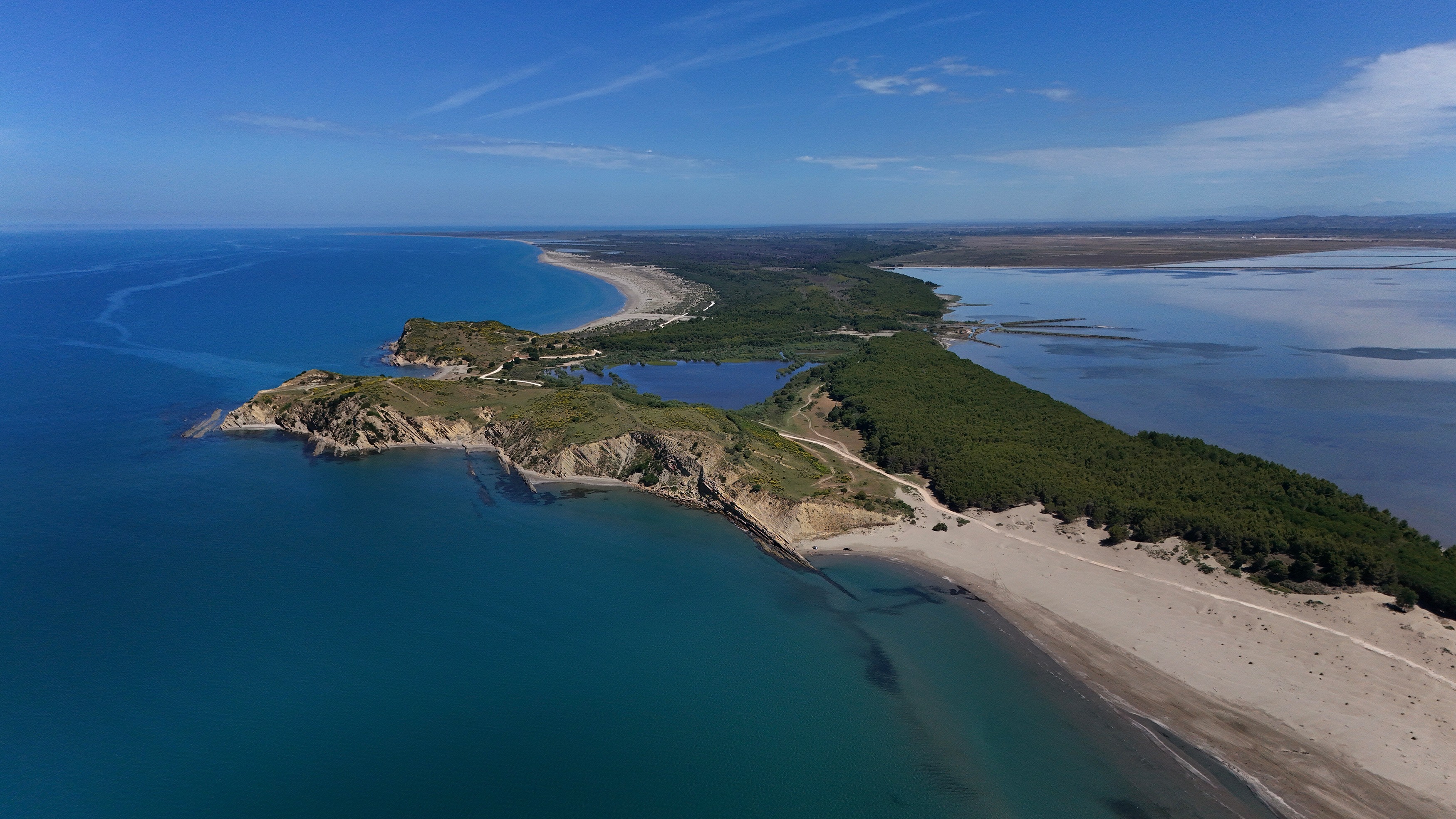 A view of Narta lagoon area, western Albania, Saturday, June 6, 2026, where a massive coastal development project linked to Jared Kushner is facing resistance over concerns about environmental impact and transparency.