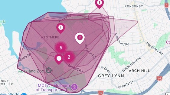 The outage map.