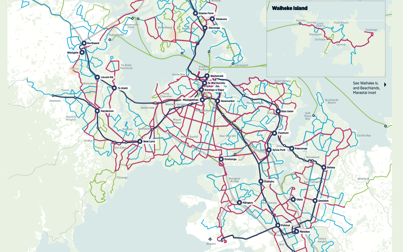 High-frequency services are represented in pink.