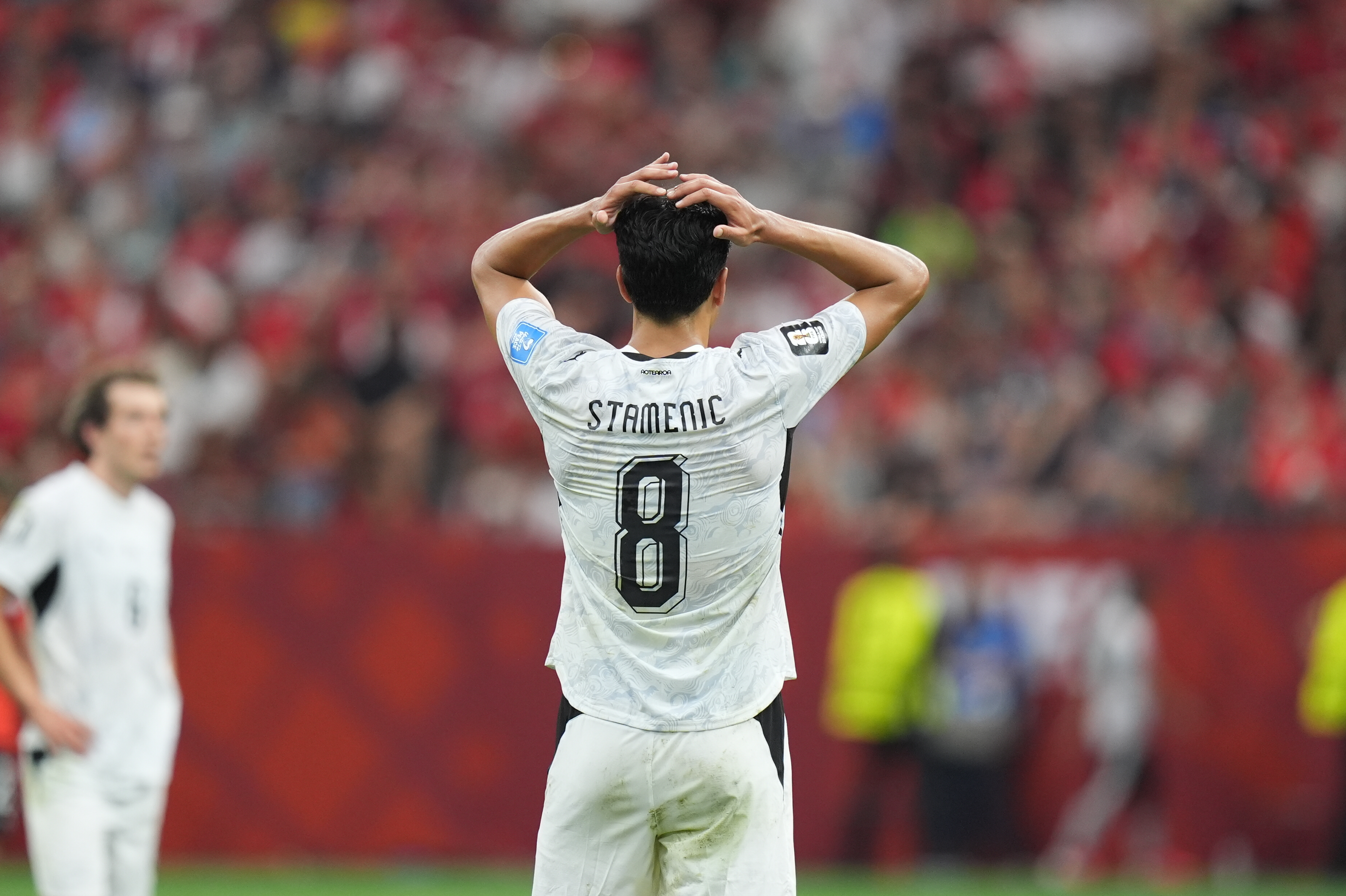 Marko Stamenic reacts after Egypt score a goal against the All Whites in Vancouver.