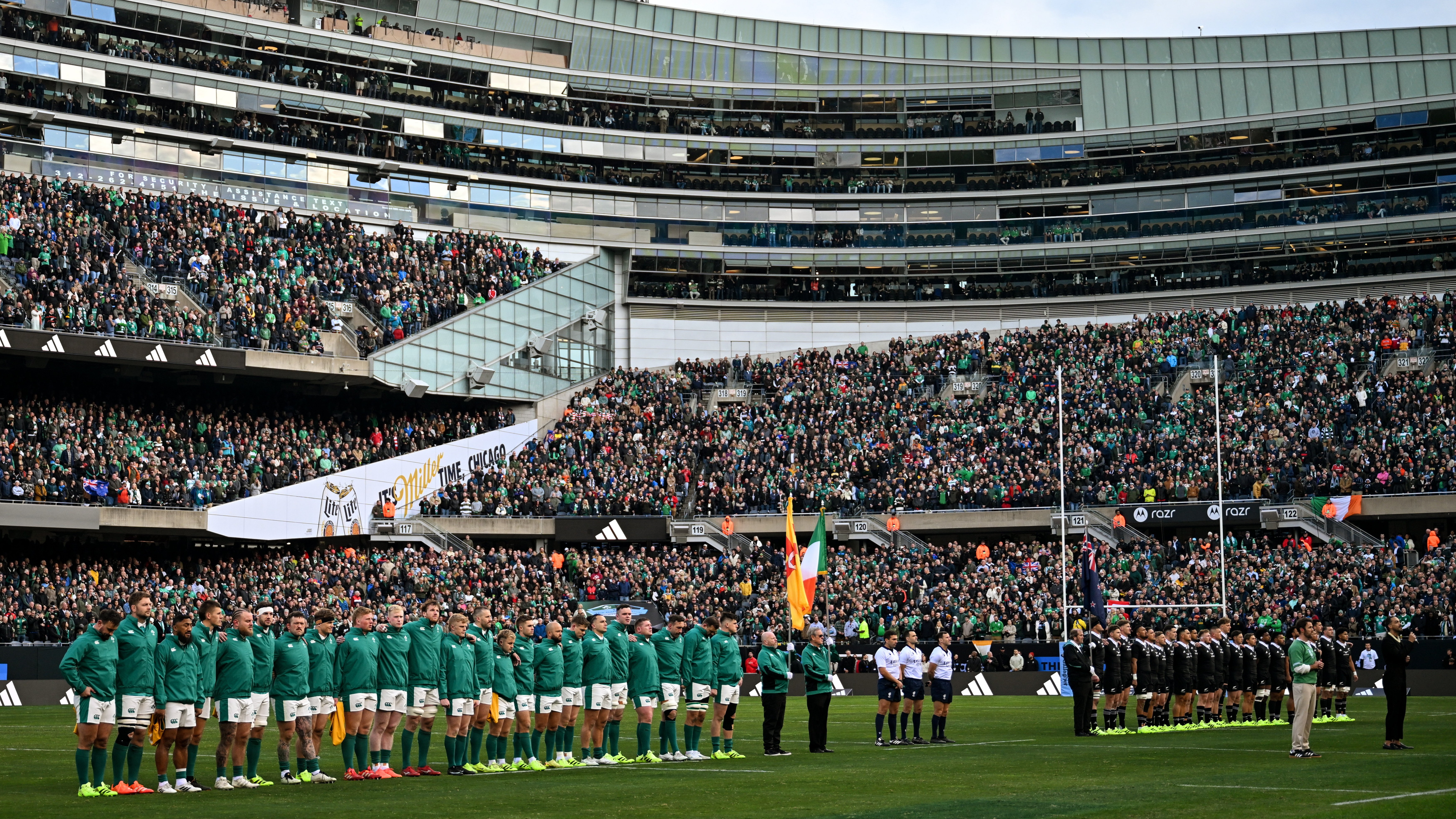 Ireland and the All Blacks at Soldier Field, Chicago in 2025.