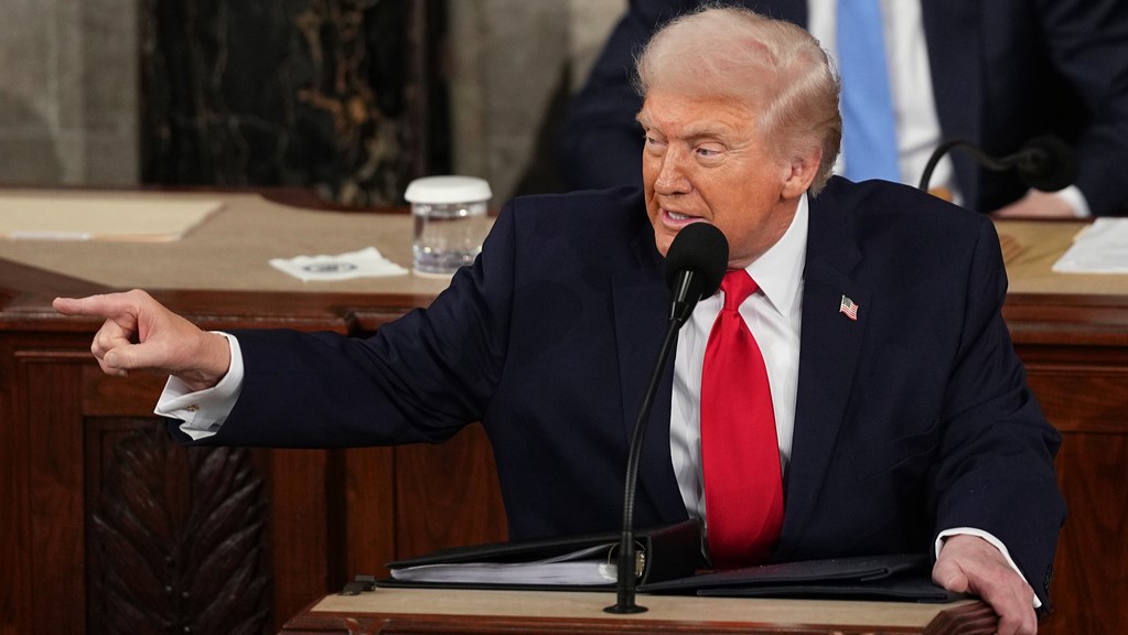 US President Donald Trump delivers the State of the Union address to a joint session of Congress.
