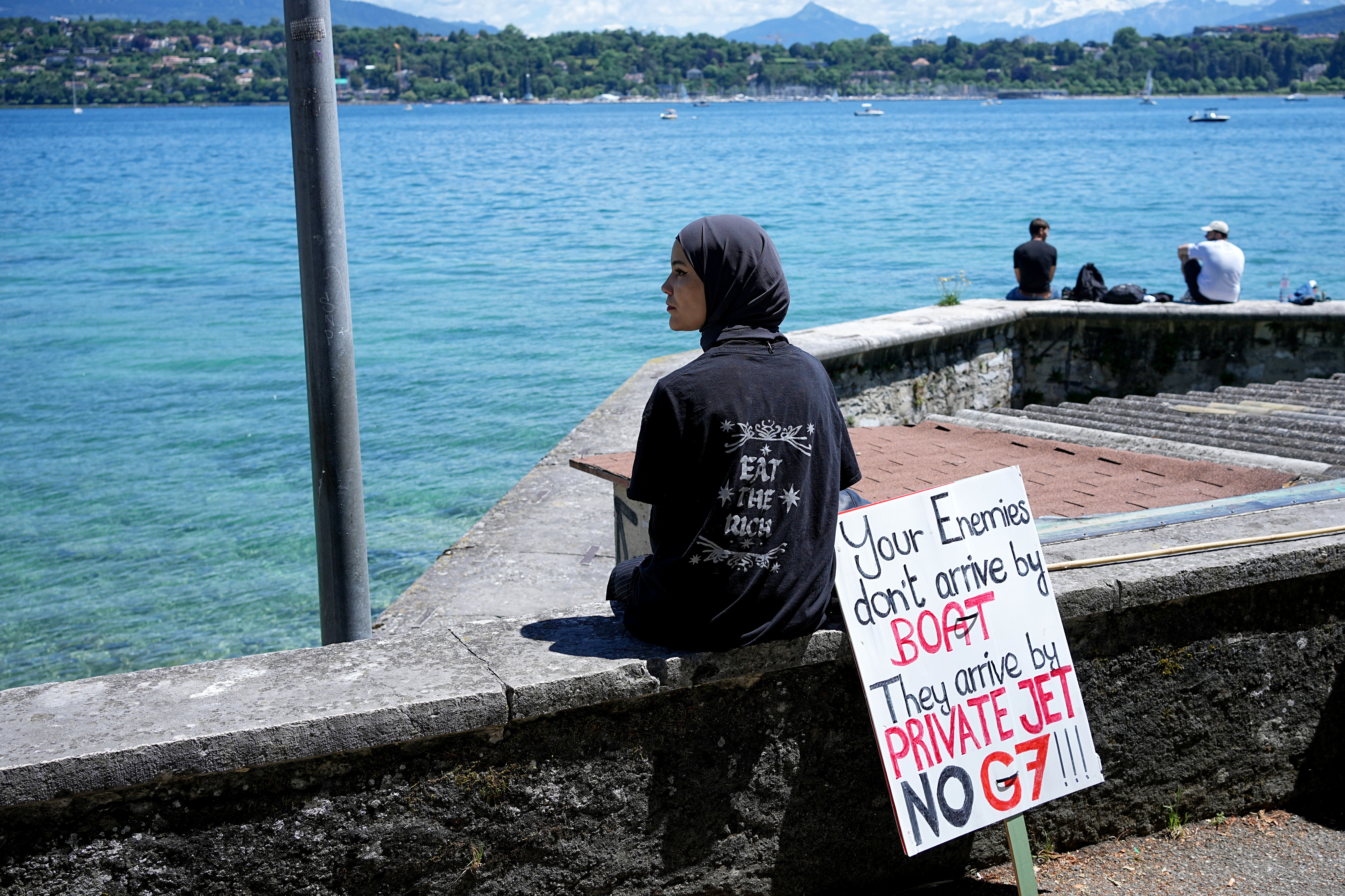 Protestors clash with police in Geneva ahead of the G7 summit in nearby France.