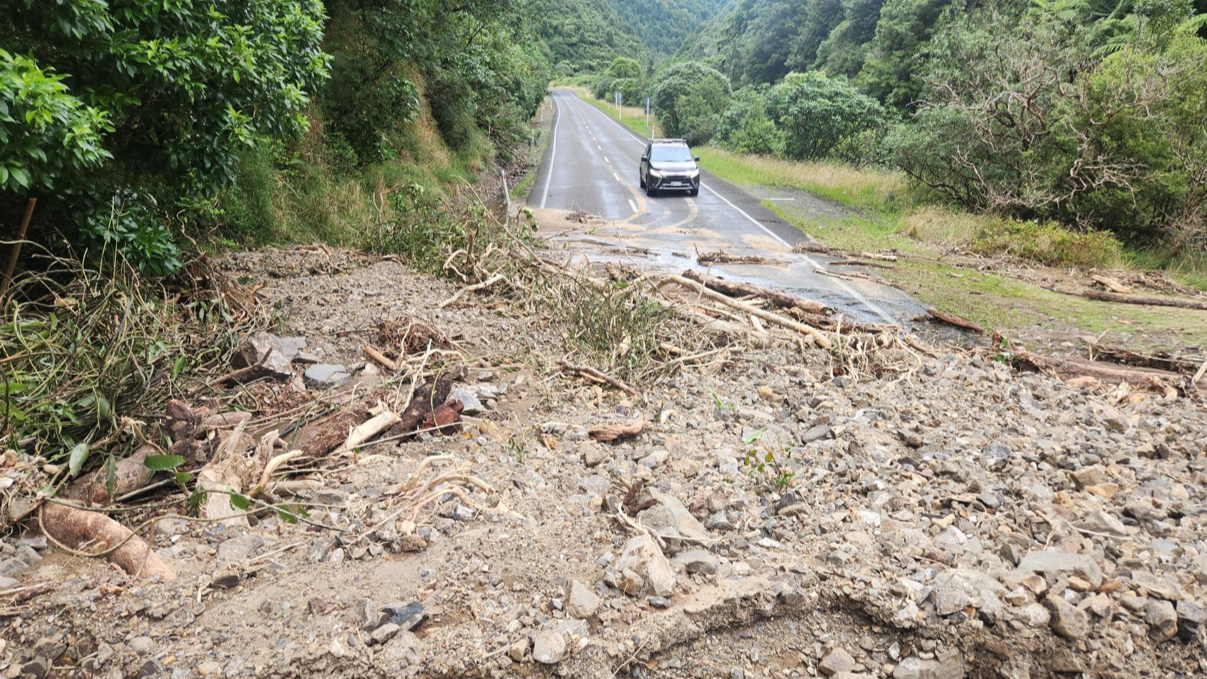 Extreme weather dumped 322mm of rain on State Highway 2 in 48 hours.