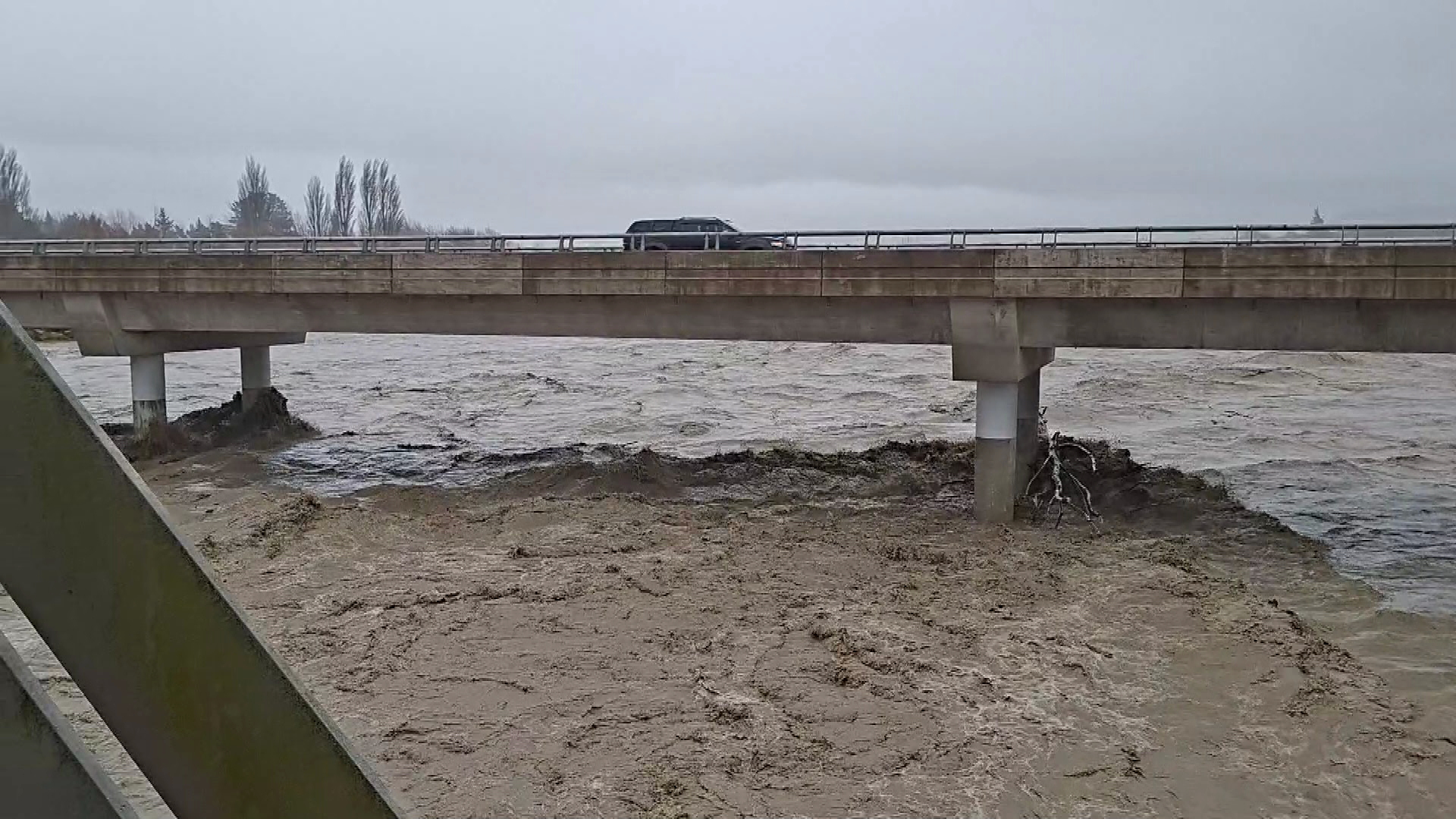 The Awatere River in flood.