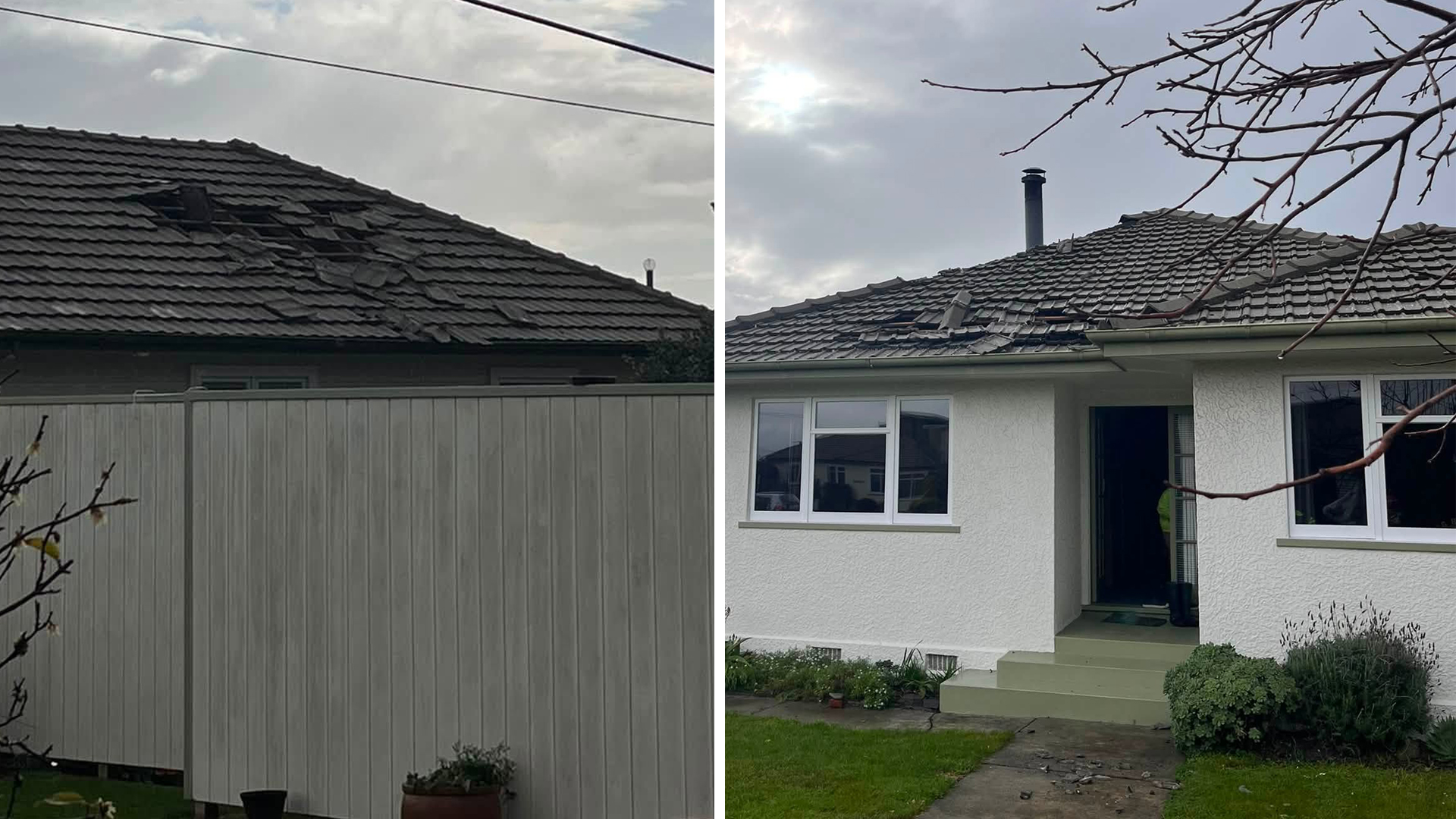Two houses have had their roofs damaged by a miniature tornado in Richmond, south of Nelson.