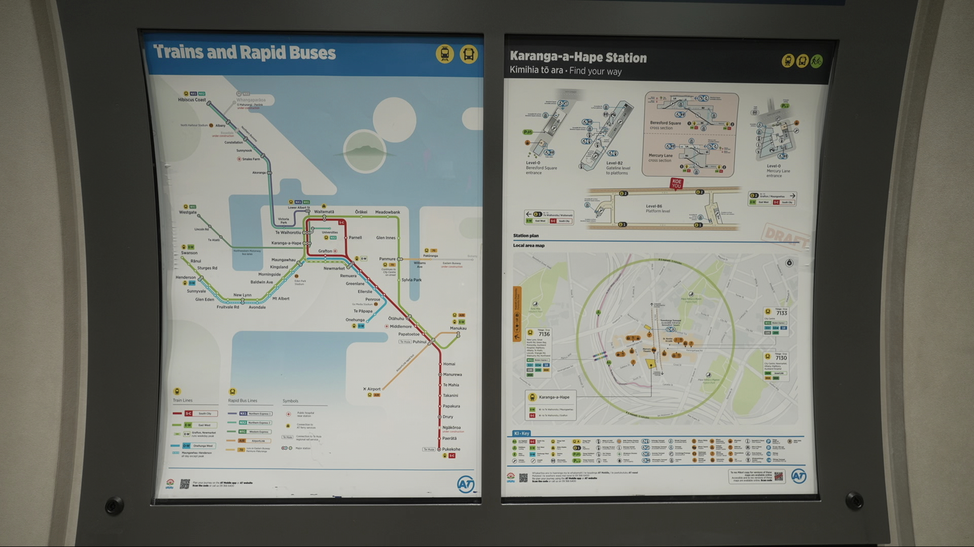 Underground signage at Karangahape Station. 