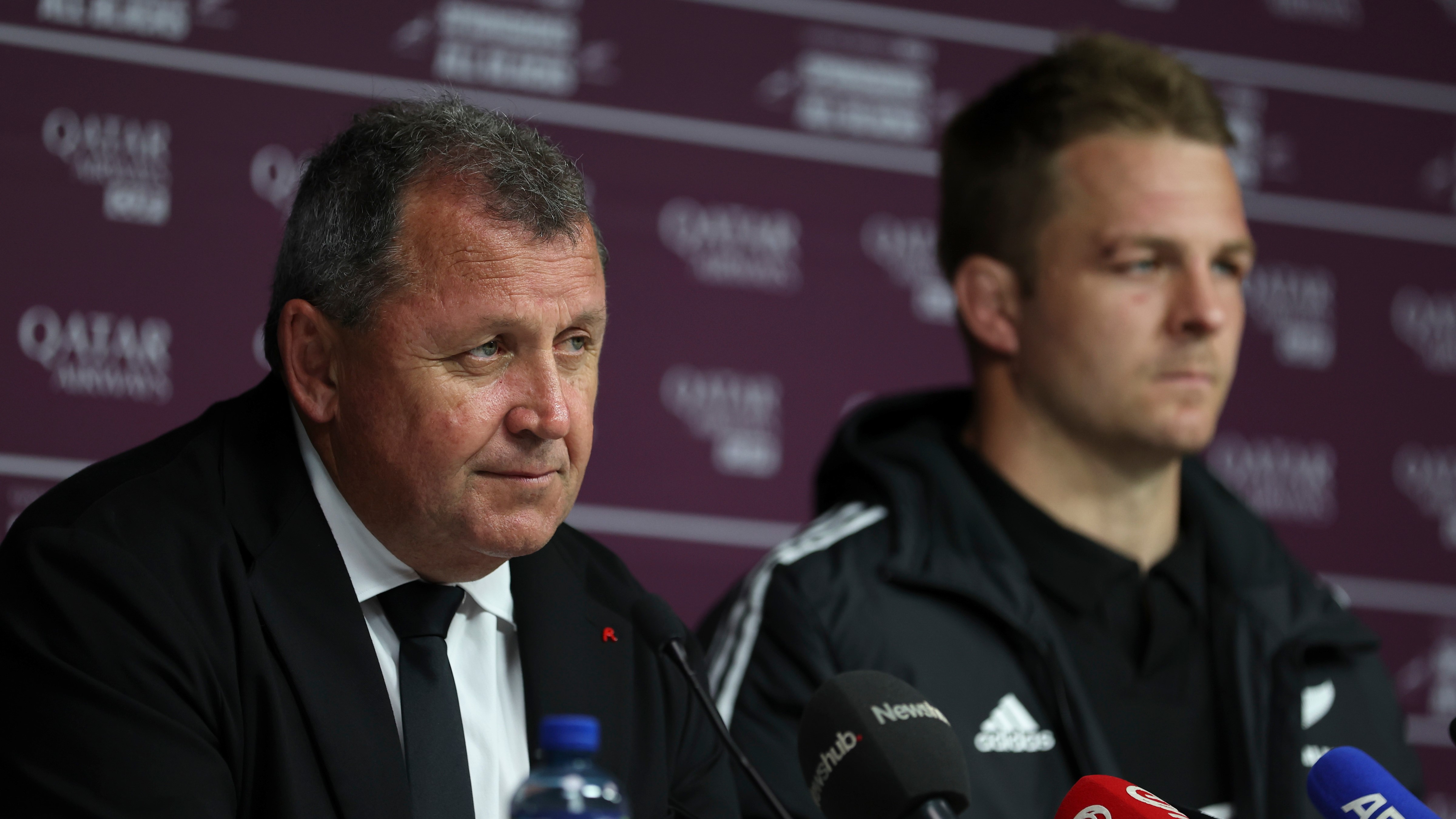 Ian Foster and Sam Cane speak to media after their Test against the Springboks at Twickenham.