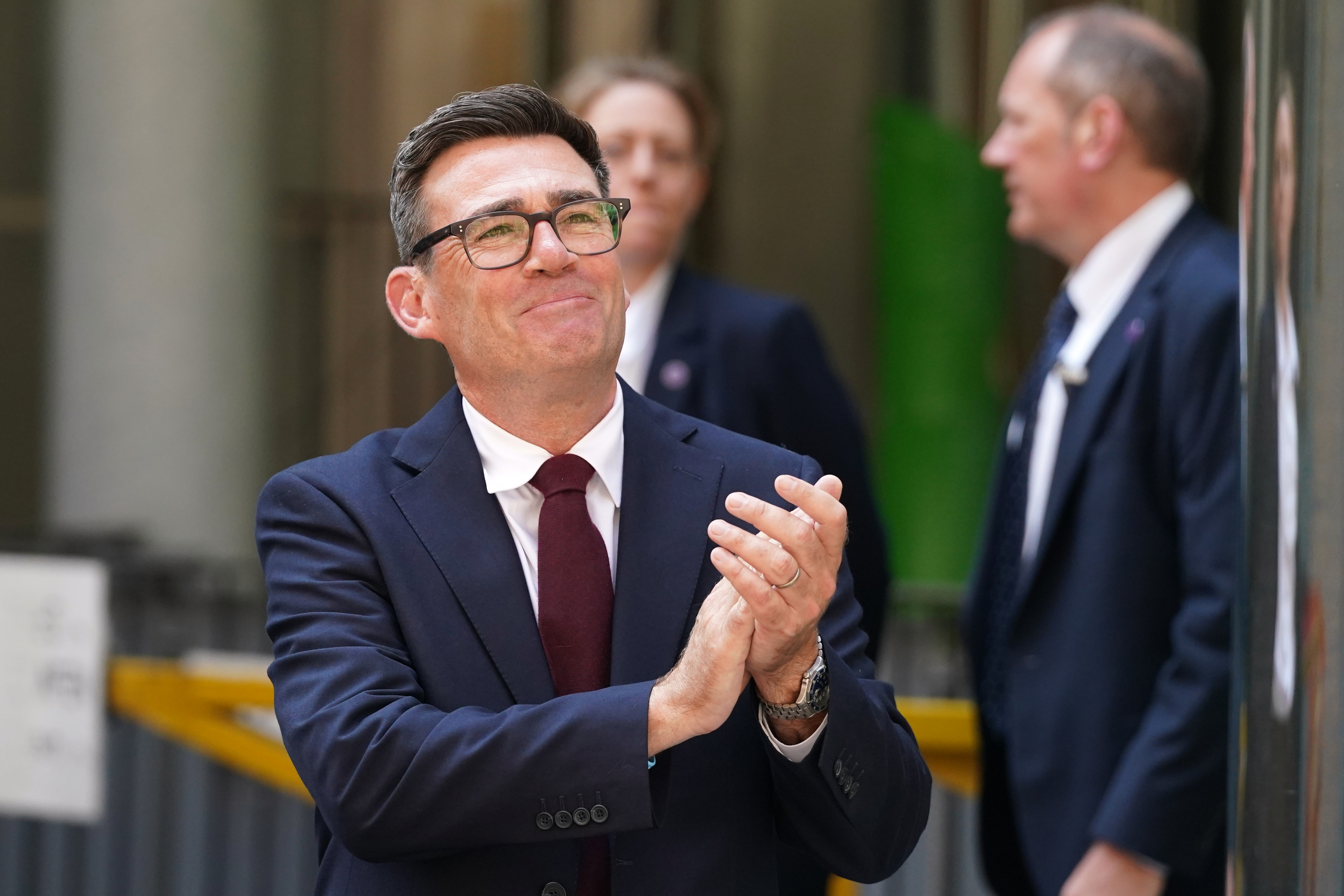 Andy Burnham, the newly declared leader of Britain’s governing Labour Party, leaves after a Labour Party leadership special conference in London, Friday, July 17, 2026.