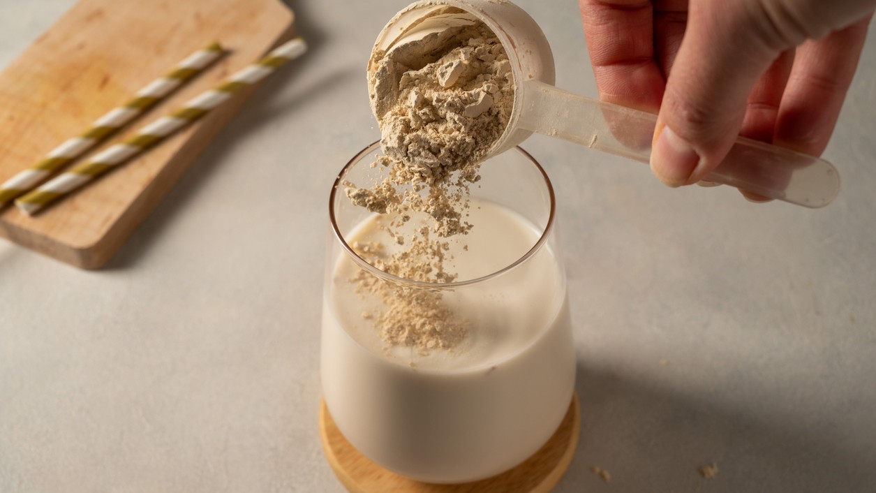 Protein in the form of a powder is increasingly common. 