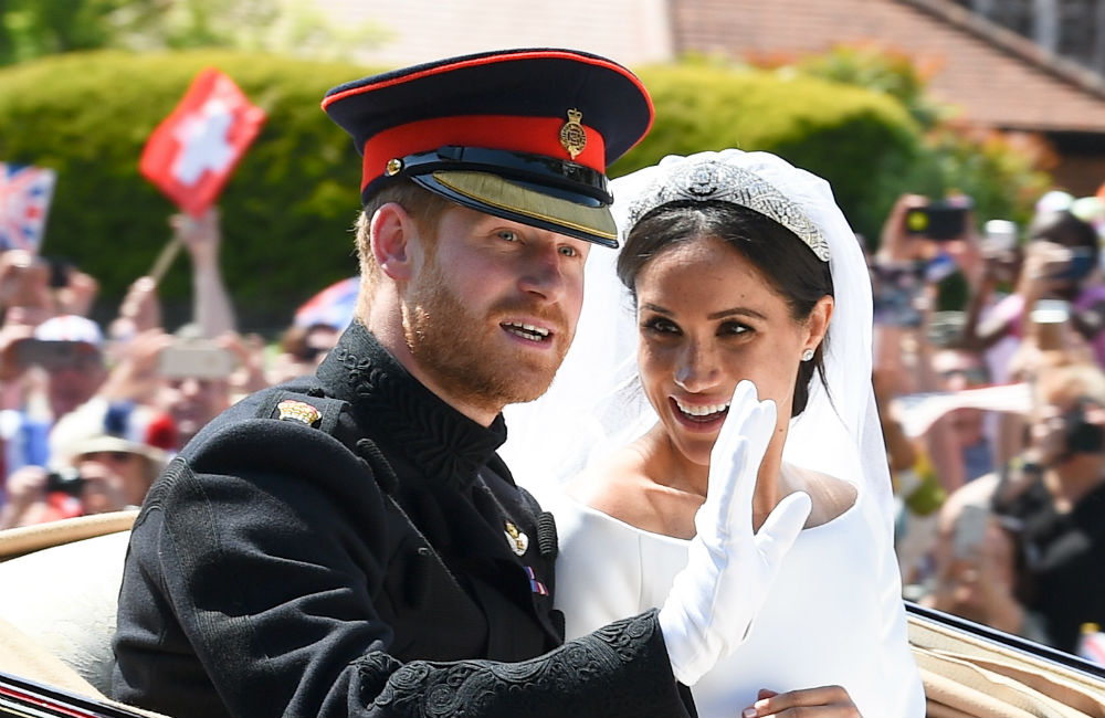 Prince Harry and Meghan, Duchess of Sussex during their wedding in 2018.
