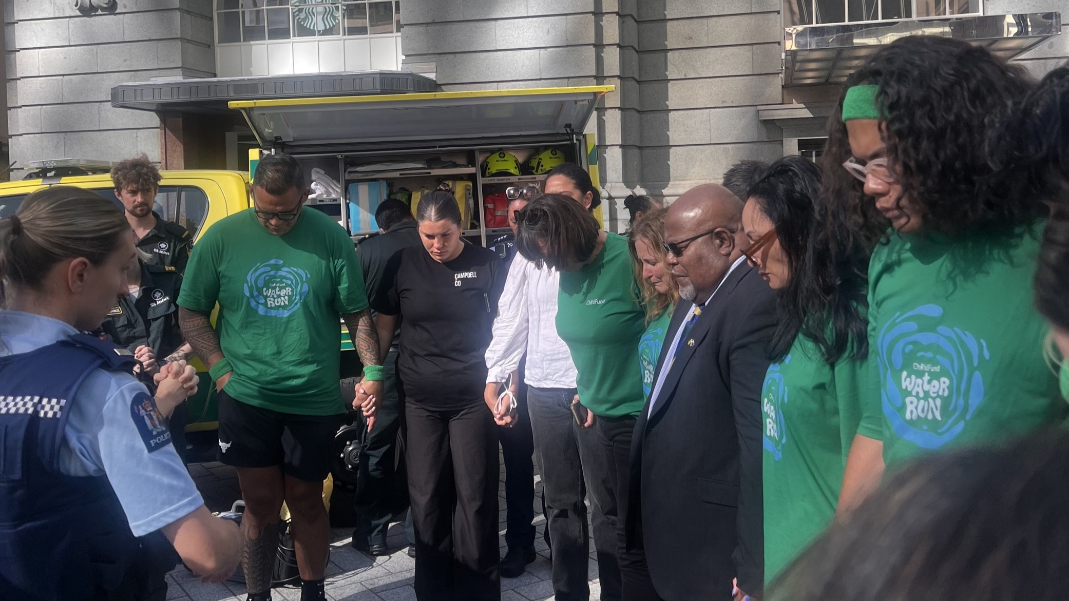 A karakia was held at the scene in Auckland's Britomart after Efeso Collins died.