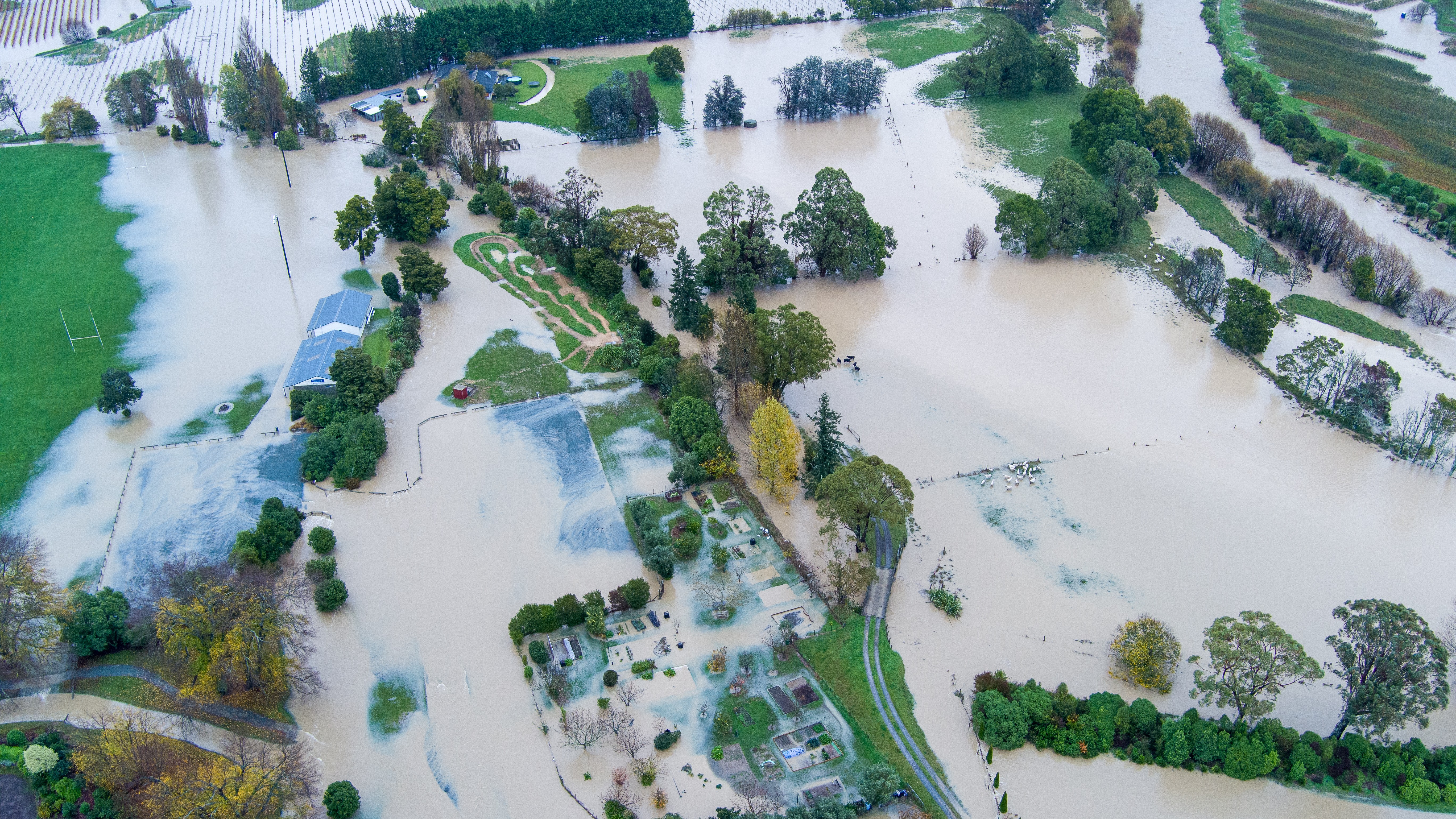 Flooding in Brightwater on Tuesday morning.