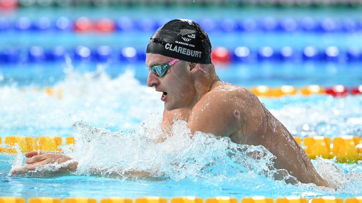 Lewis Clareburt of New Zealand competes in the Men’s 200m Individual Medley heats at the Glasgow 2026 Commonwealth Games