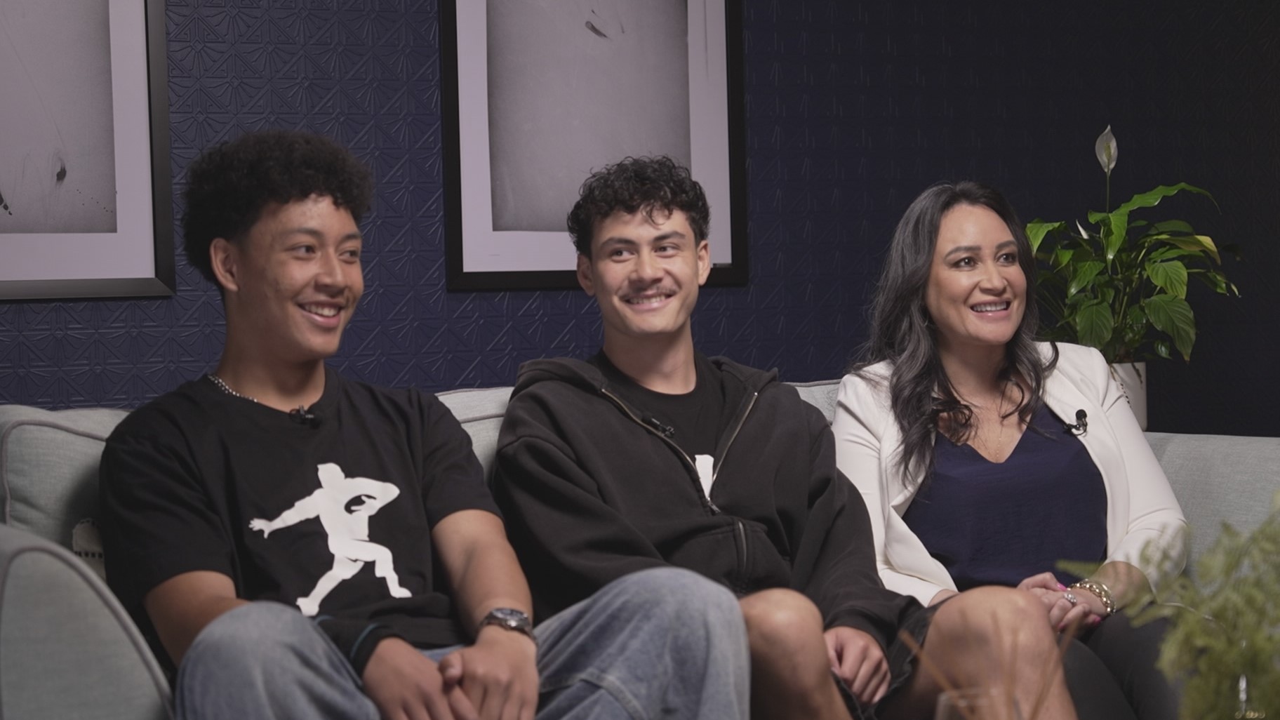 Nadene Lomu with Dhyreille, left, and Brayley