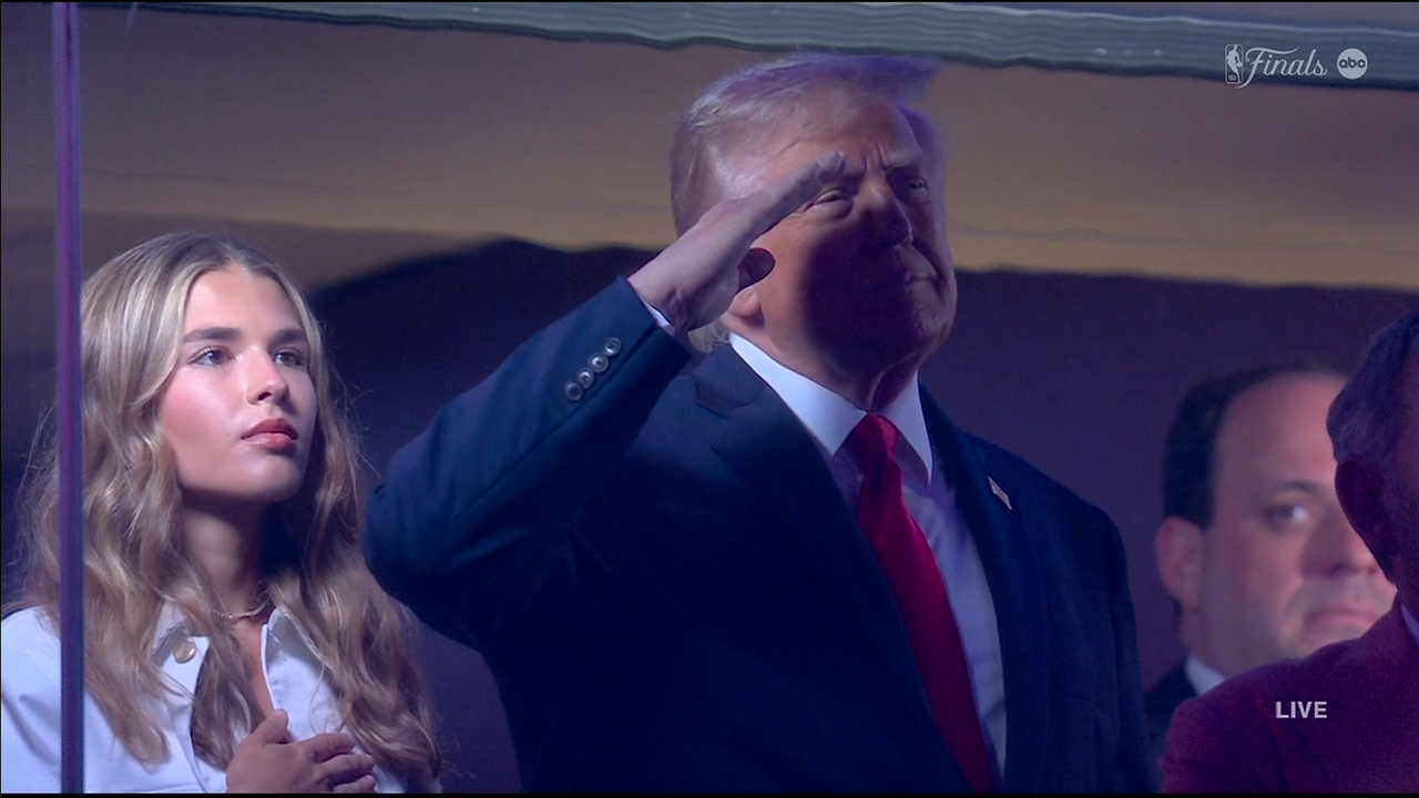 The boos only ended when the US flag followed him on the screens, and fans cheered when New York Knicks players were shown.