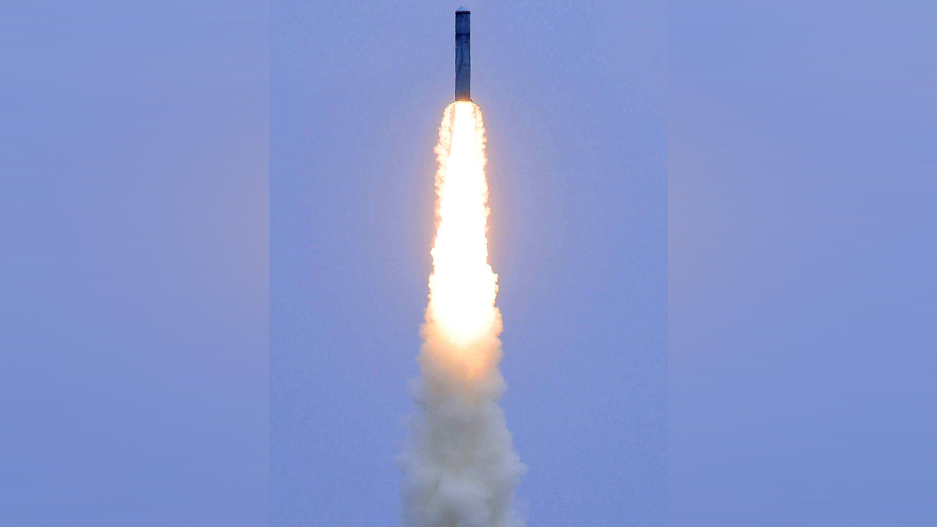 This photo released by Xinhua News Agency, shows a test of a long-range ballistic missile launched from a Chinese nuclear-powered submarine in the South Pacific on Monday, July 6, 2026.