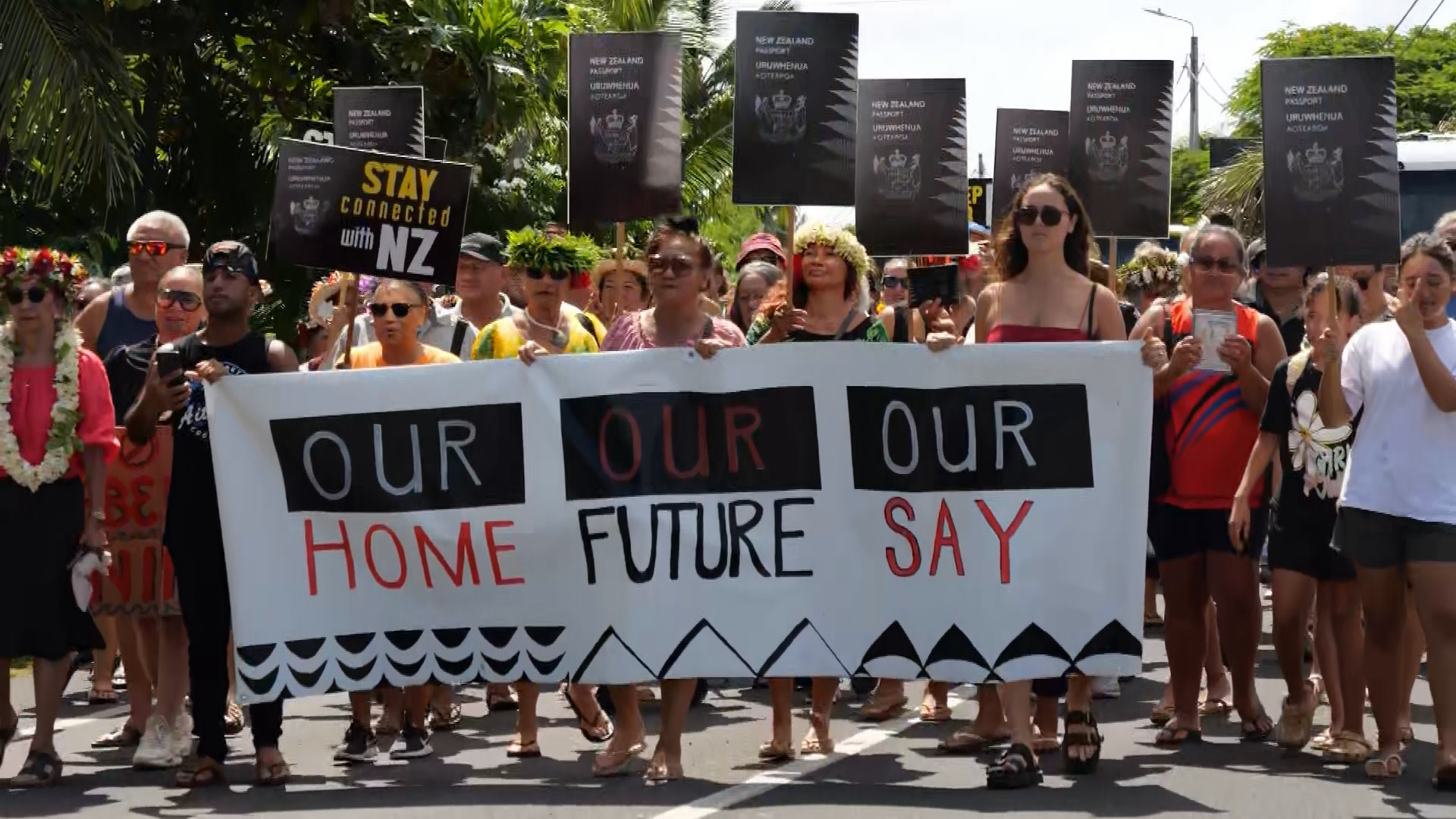 Protest in the Cook Islands last year after its government suggested adopting a local passport.