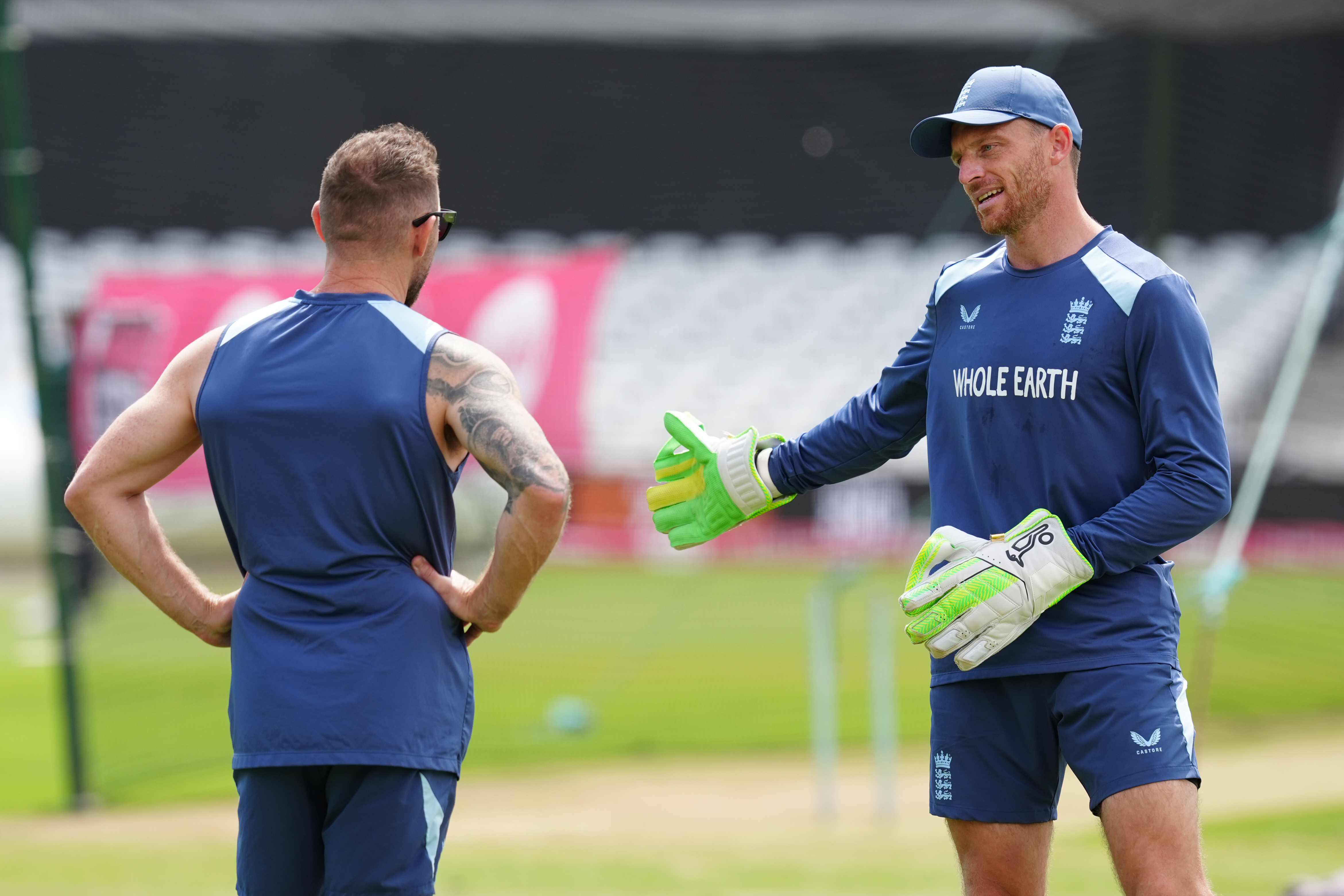 England head coach Brendon McCullum attends a nets session in Nottingham, England, Monday July 6, 2026.