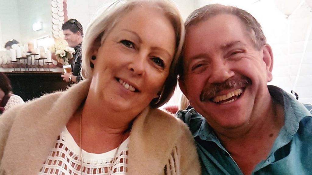 Sharon Graham with her ex-partner Bruce Saunders. 