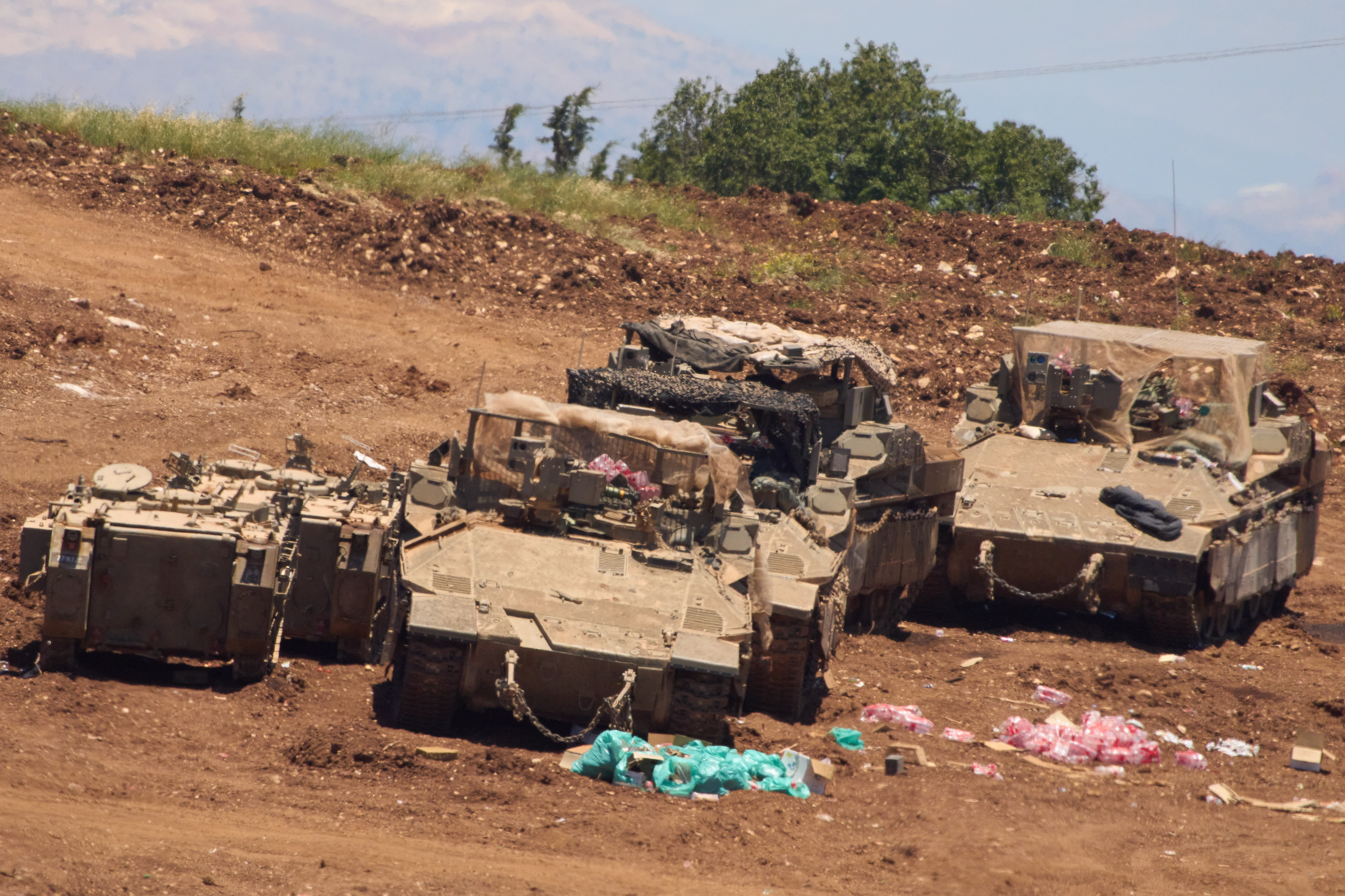 Israeli troops gather on the border with Lebanon in northern Israel, Thursday June 4, 2026.