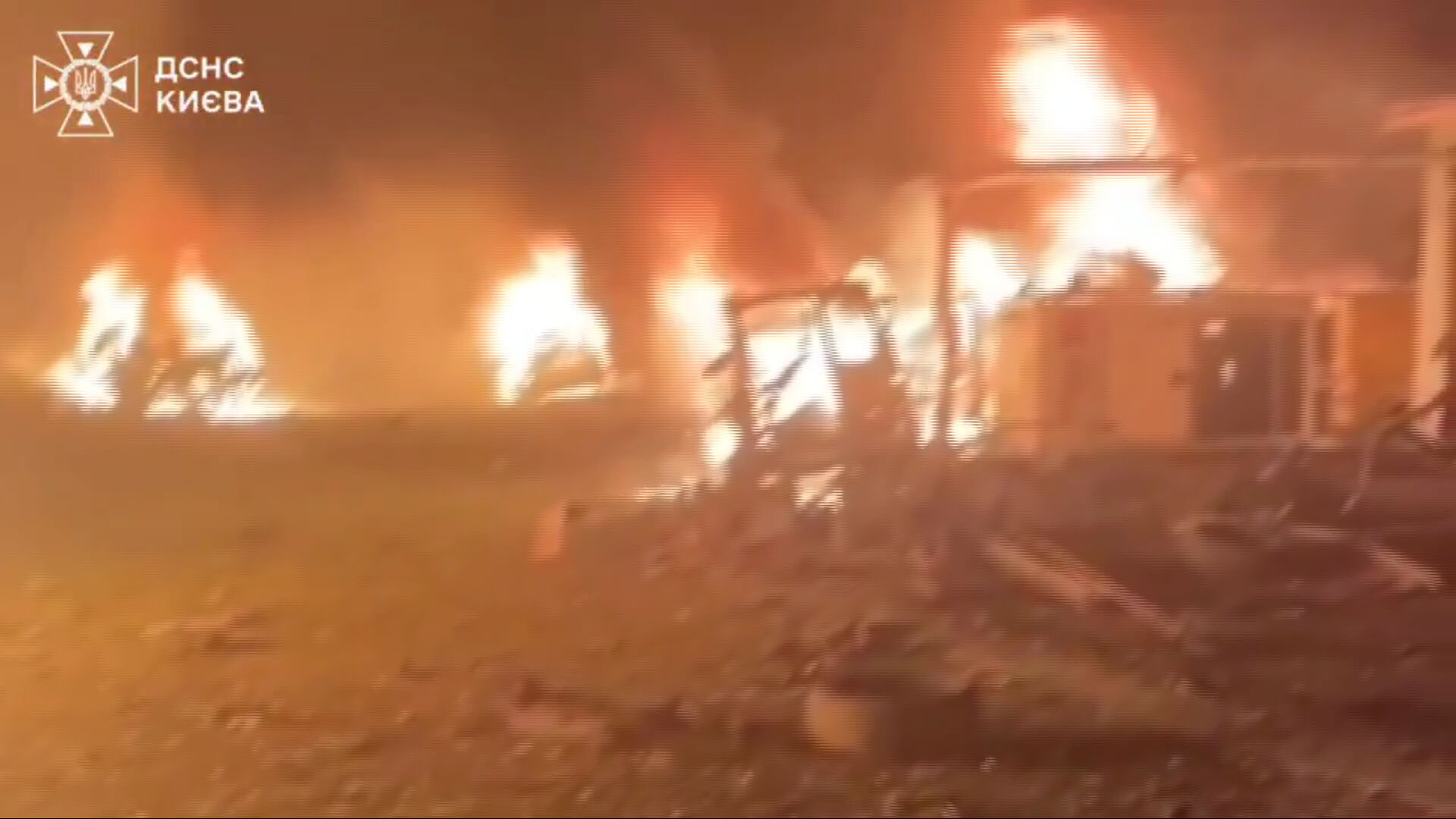 A screenshot of a video posted by the State Emergency Service of Ukraine.