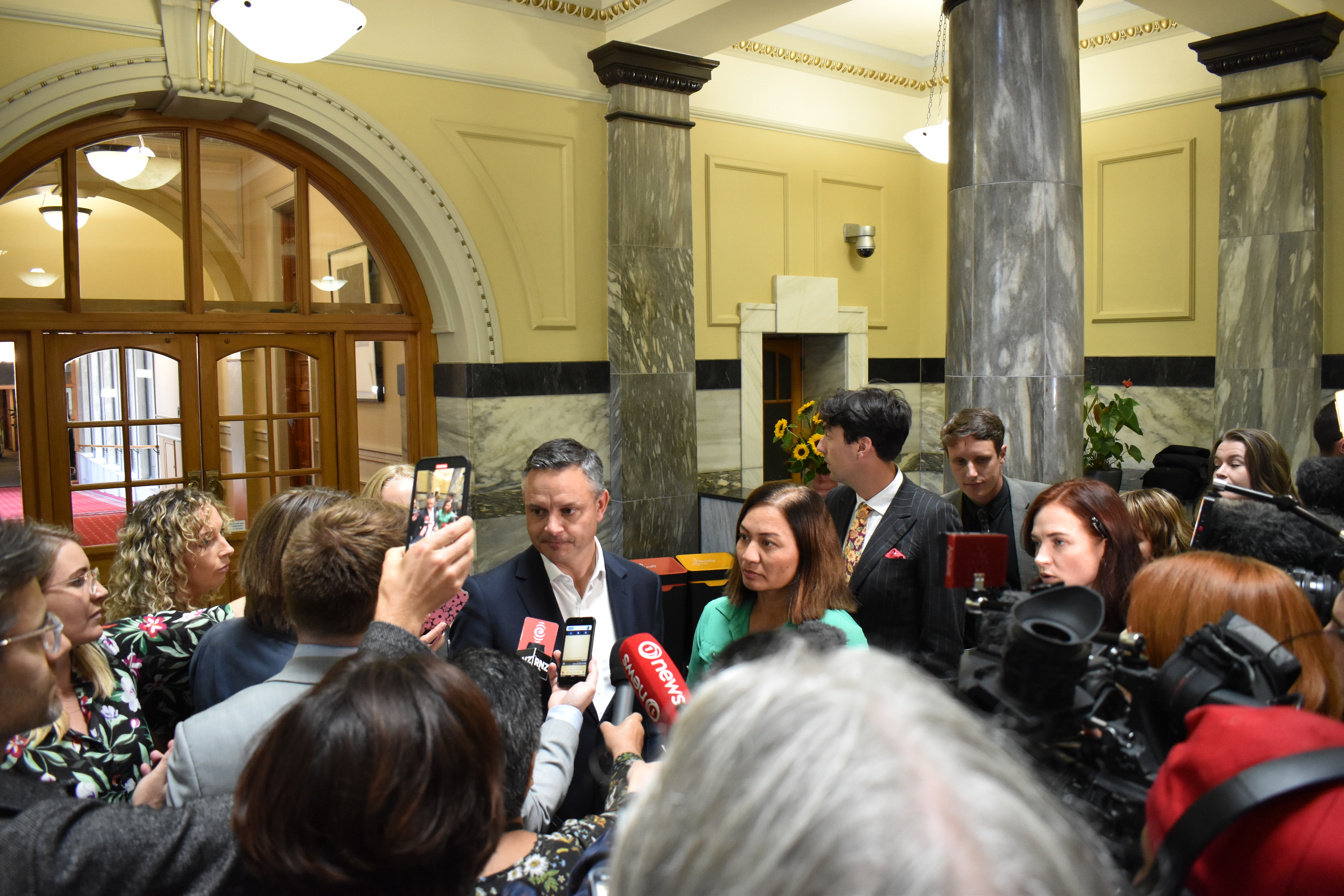 Greens co-leaders James Shaw and Marama Davidson.