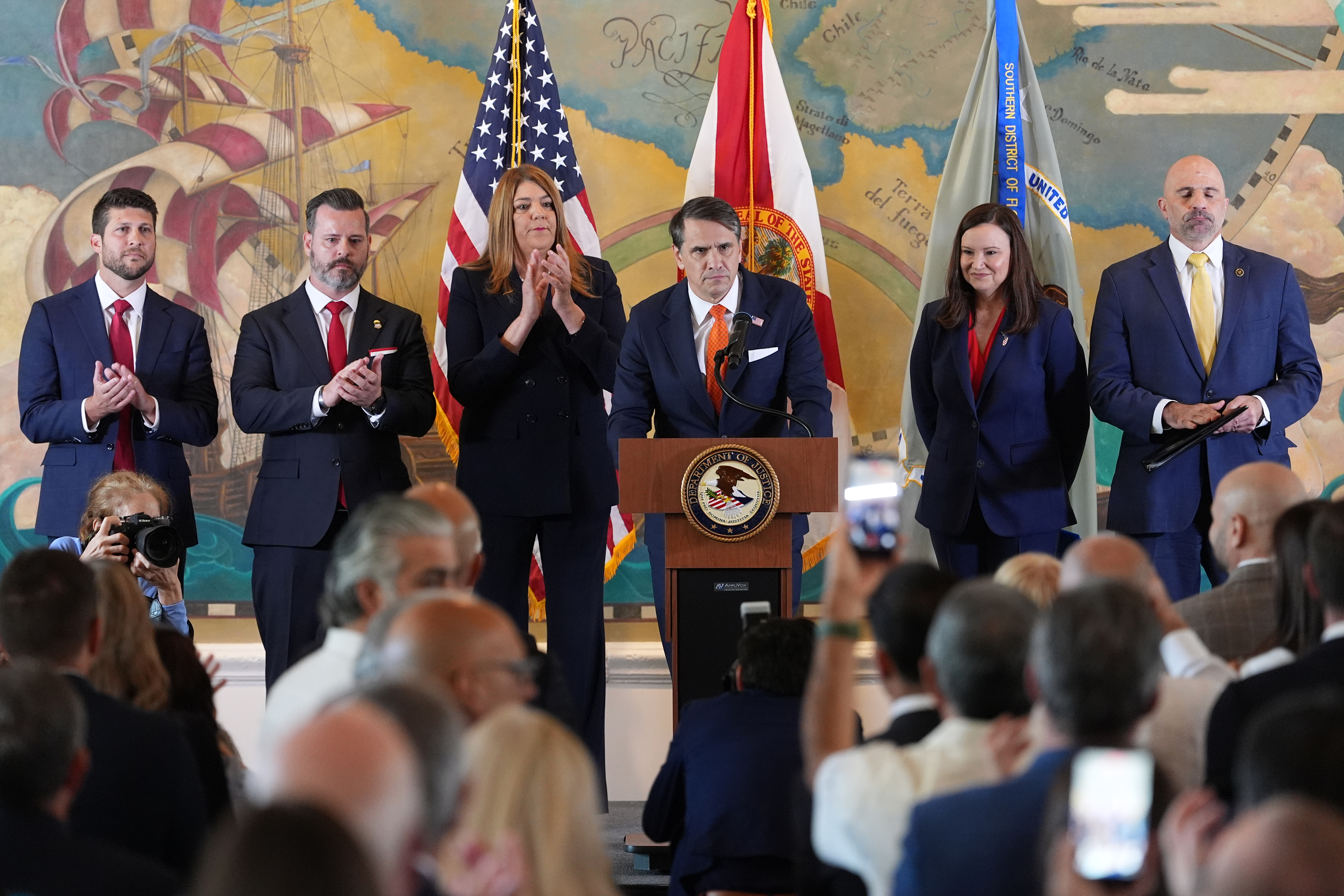 Acting Attorney General Todd Blanch announces charges against former Cuban President Raul Castro in 1996 aircraft shootdown, May 20, 2026.