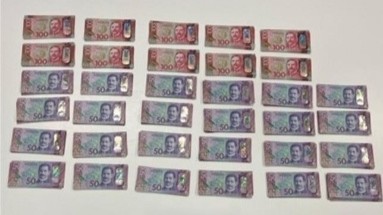 Cash seized during search warrants executed yesterday.