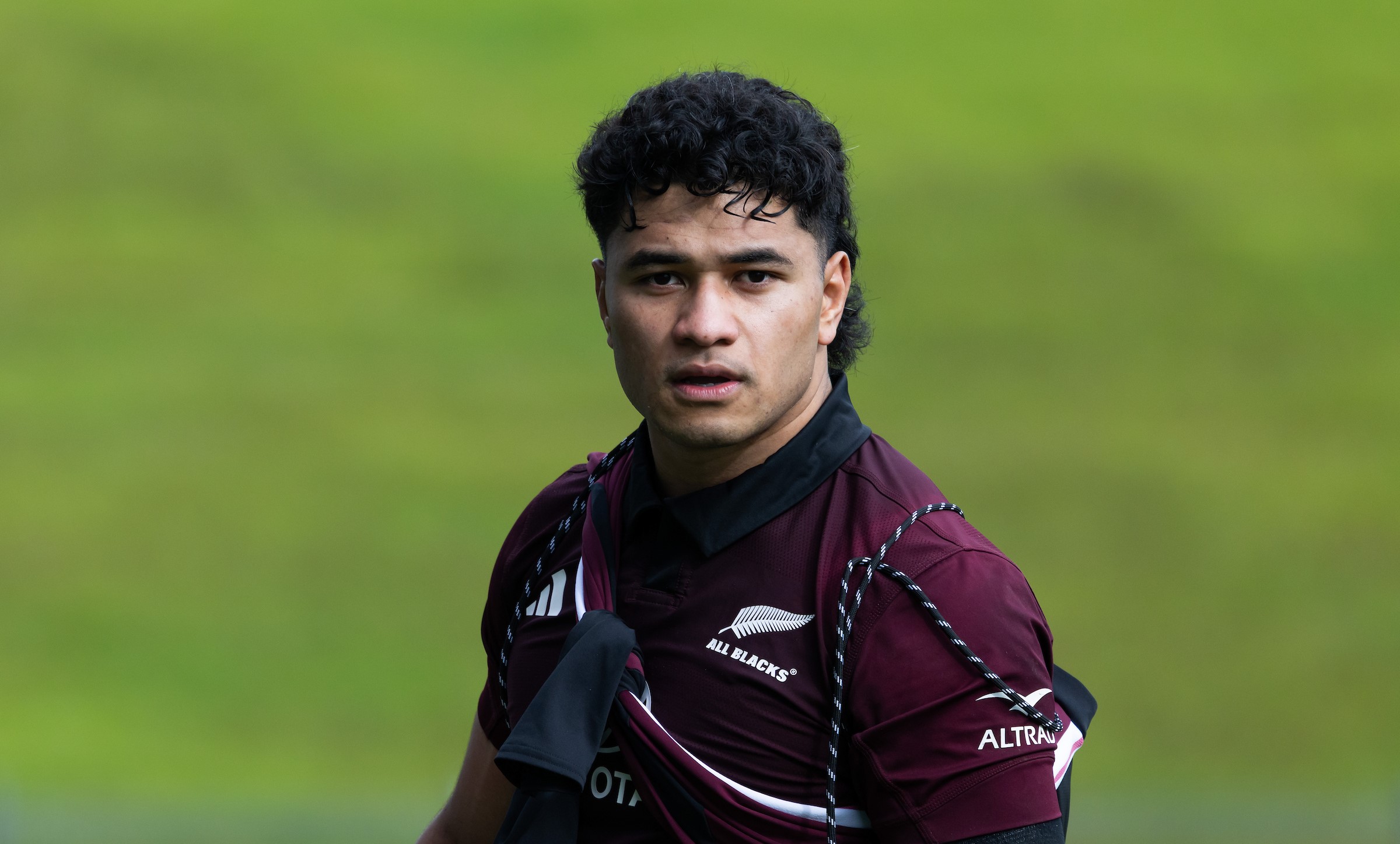 All Blacks loose forward Wallace Sititi trains with the team at North Harbour Stadium.
