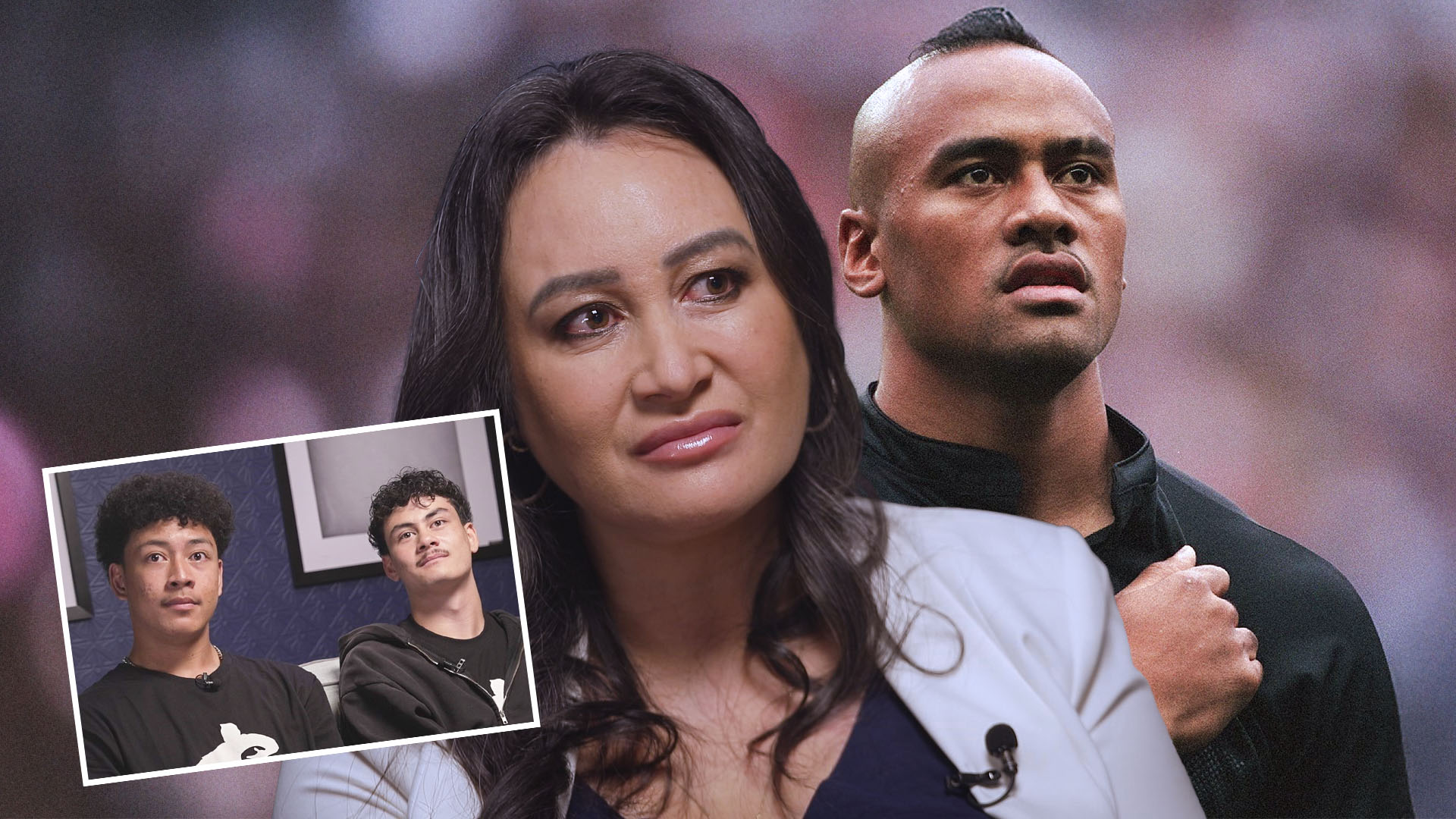 Nadene Lomu and her now teenage sons Brayley and Dhyreille continue to grieve Jonah. (Composite image: Leon Hyman)