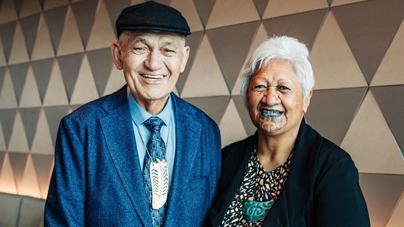 Kīngi Tuheita with his wife, Te Makau Ariki Atawhai Paki. 