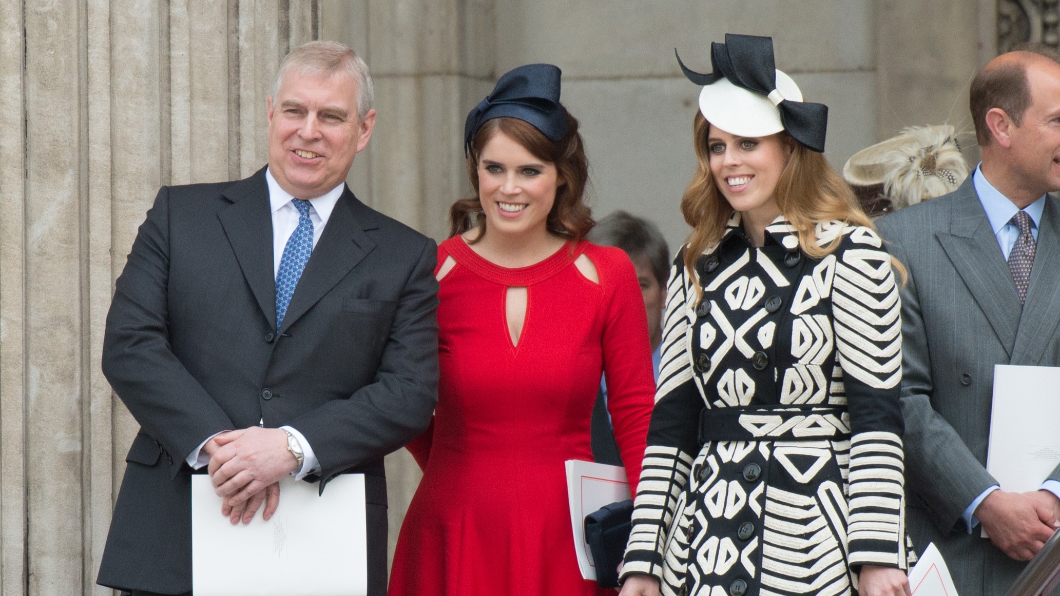 Andrew with his two daughters Princess Beatrice and Princess Eugenie in 2016.  