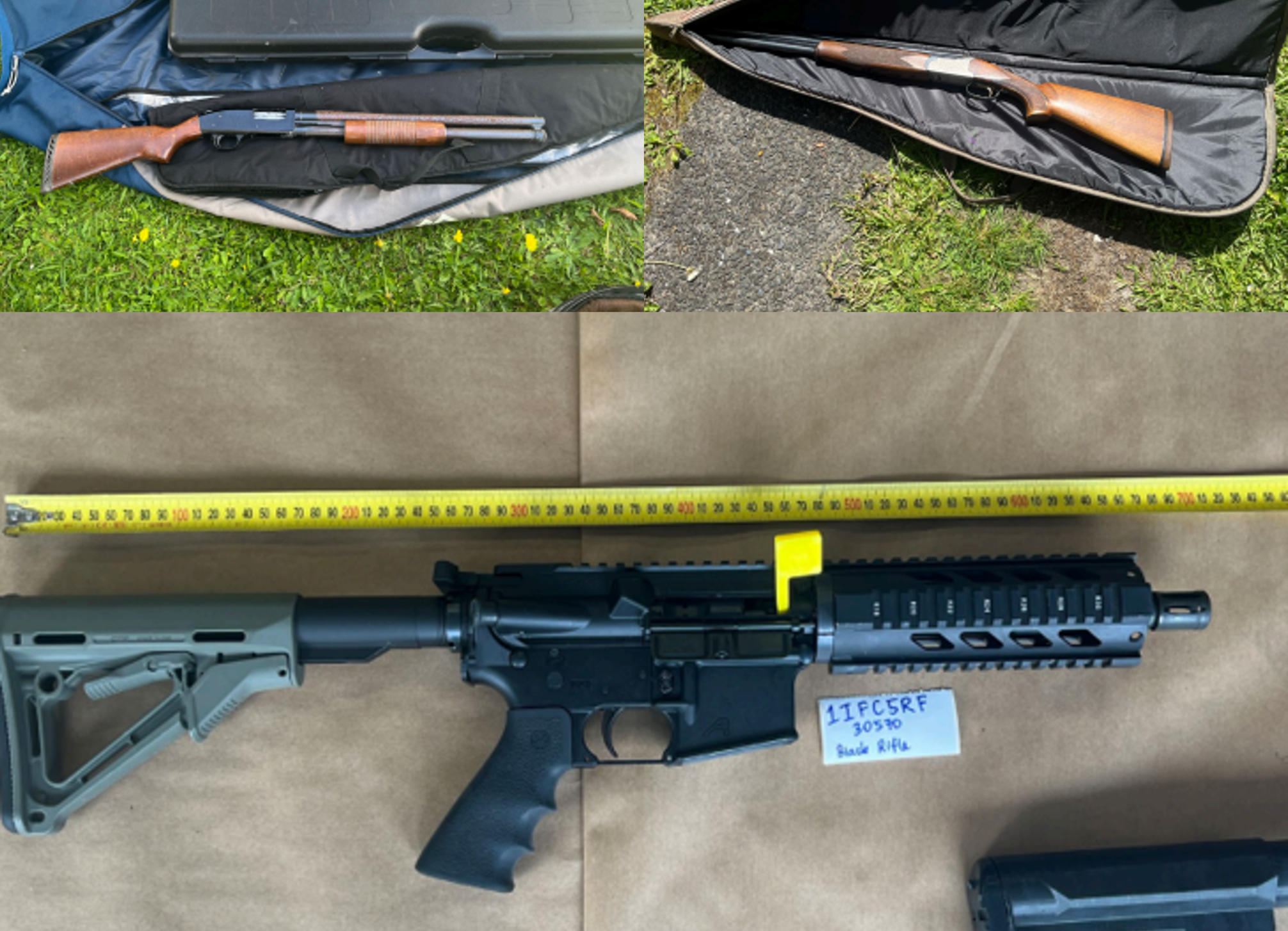 Guns seized during the operation.