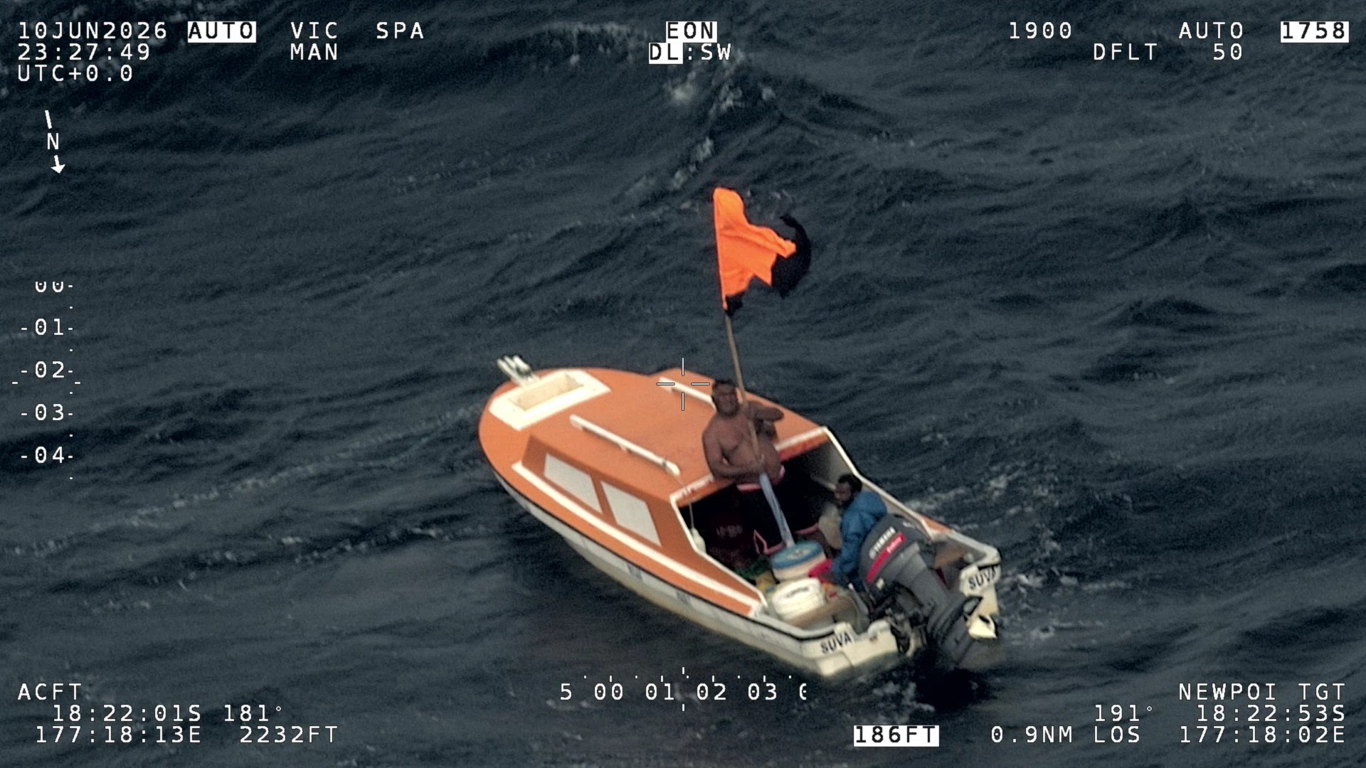A missing Kiribati fishing vessel was found around 2200km west of the island of Kiritimati.