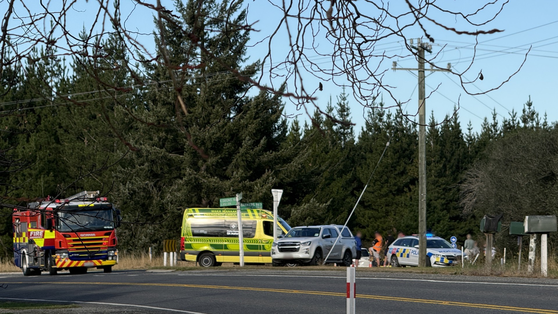 The crash occured in Loburn, in the Waimakariri District.