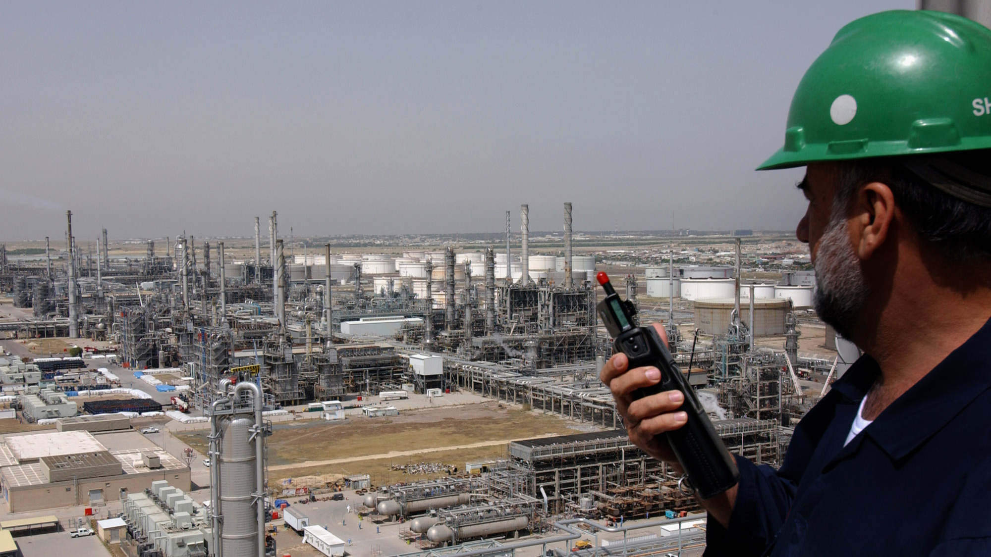 A Kuwaiti oil worker at Mina Abdulah Oil Refinery.
