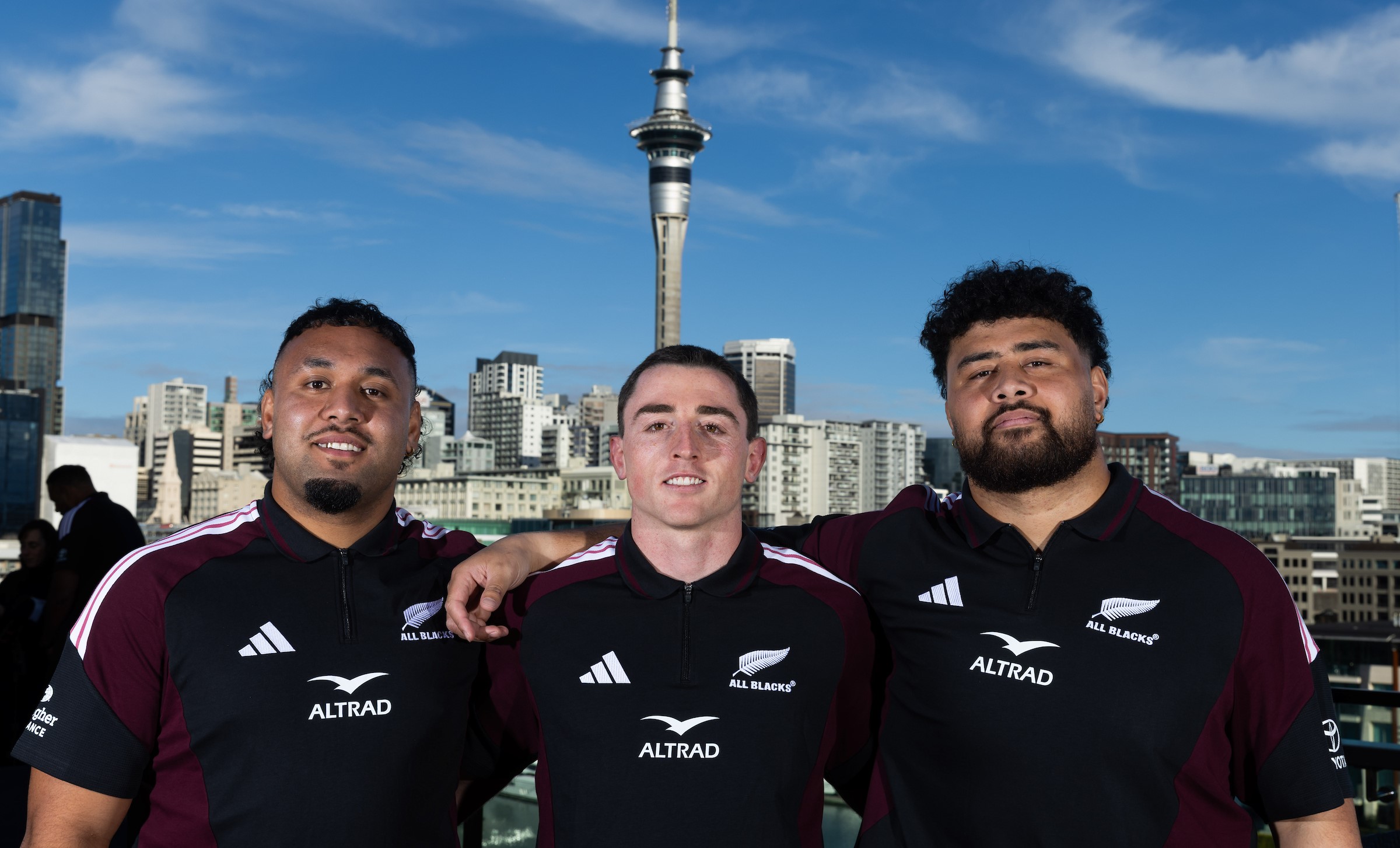 New All Blacks, from left, Semisi Tupou Ta'eiloa, Josh Jacomb and Siale Lauaki.