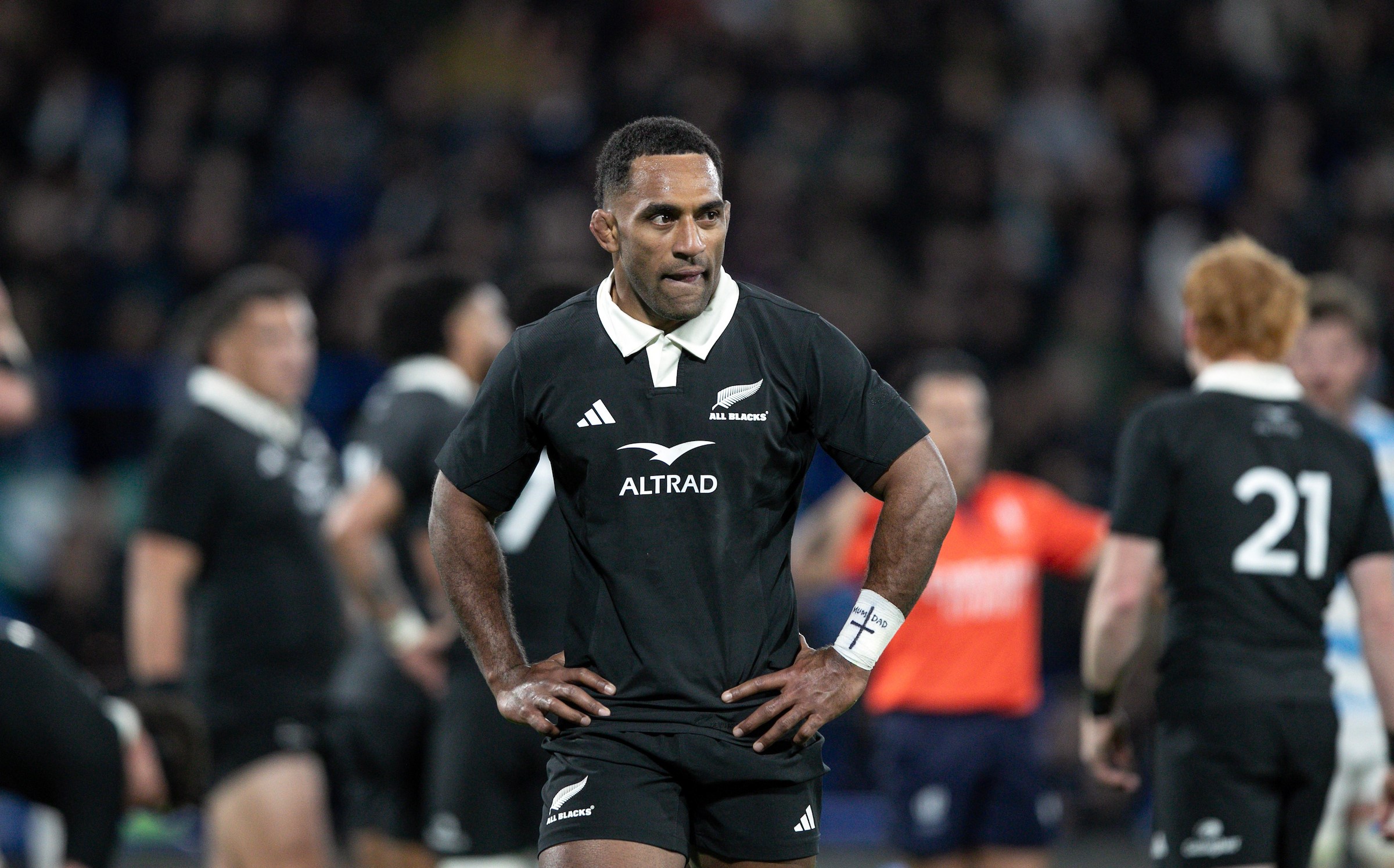 Sevu Reece reacts after being sinbinned during the loss to Argentina in Buenos Aires.