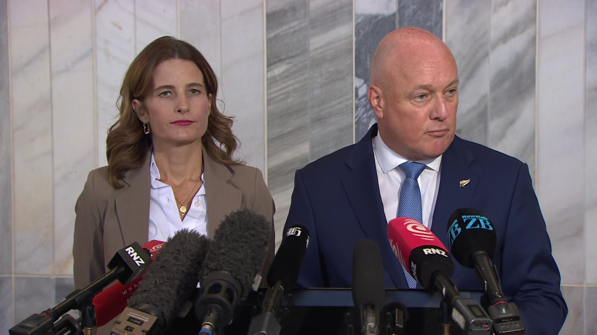 Nicola Willis (left) and Christopher Luxon (right). 