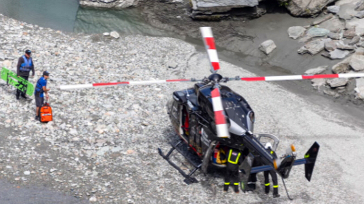 A helicopter can be seen on Shotover River, in Queenstown.