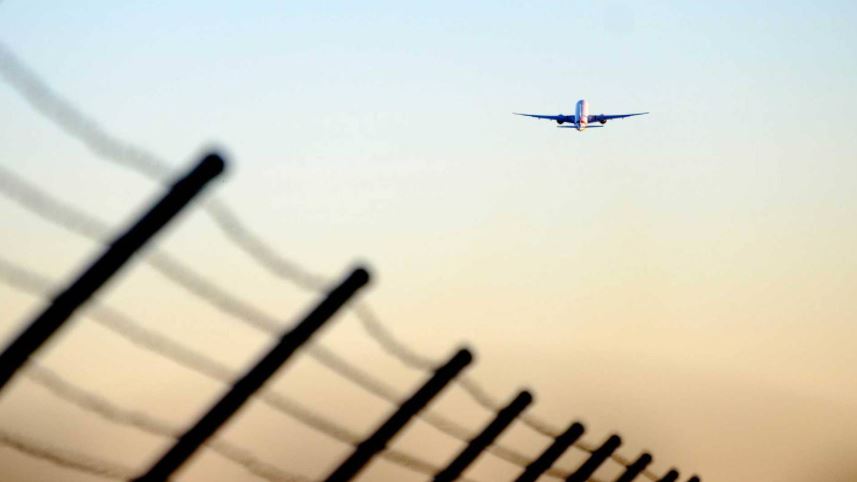 Plane taking off.