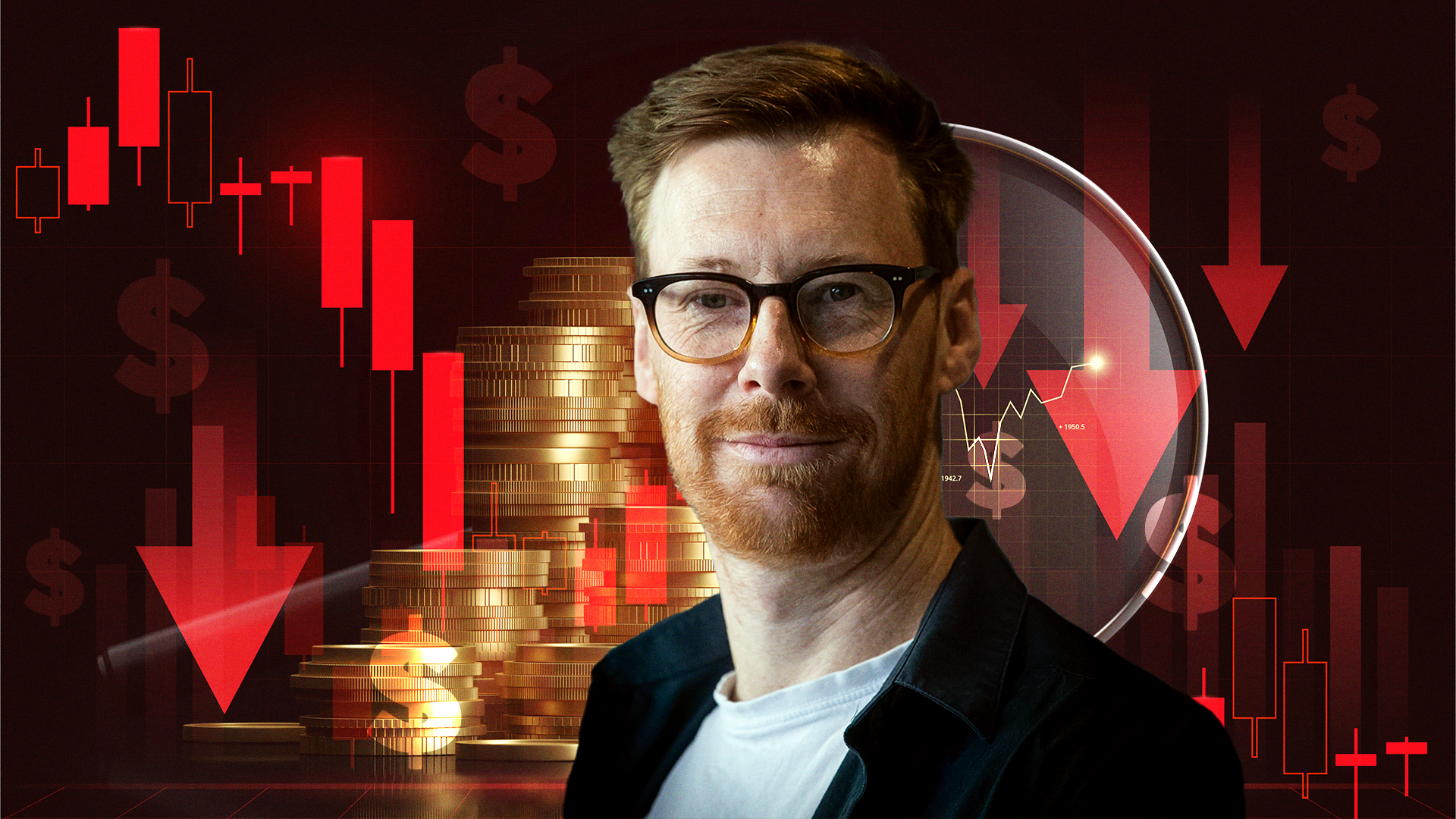 Journalist Greg Bruce was made redundant one year ago. (Composite image: Vania Chandrawidjaja)