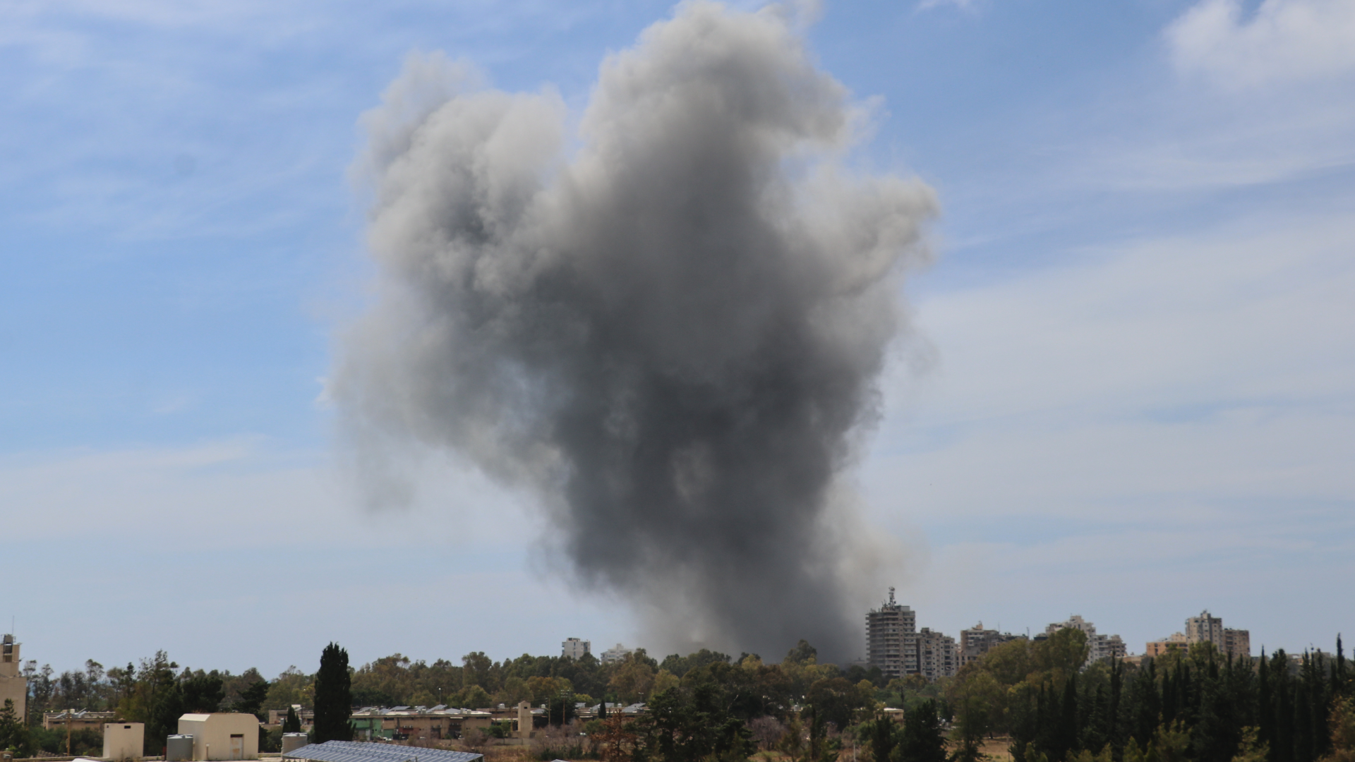 Smoke rises following an Israeli airstrike in the southern port city of Tyre, Lebanon.