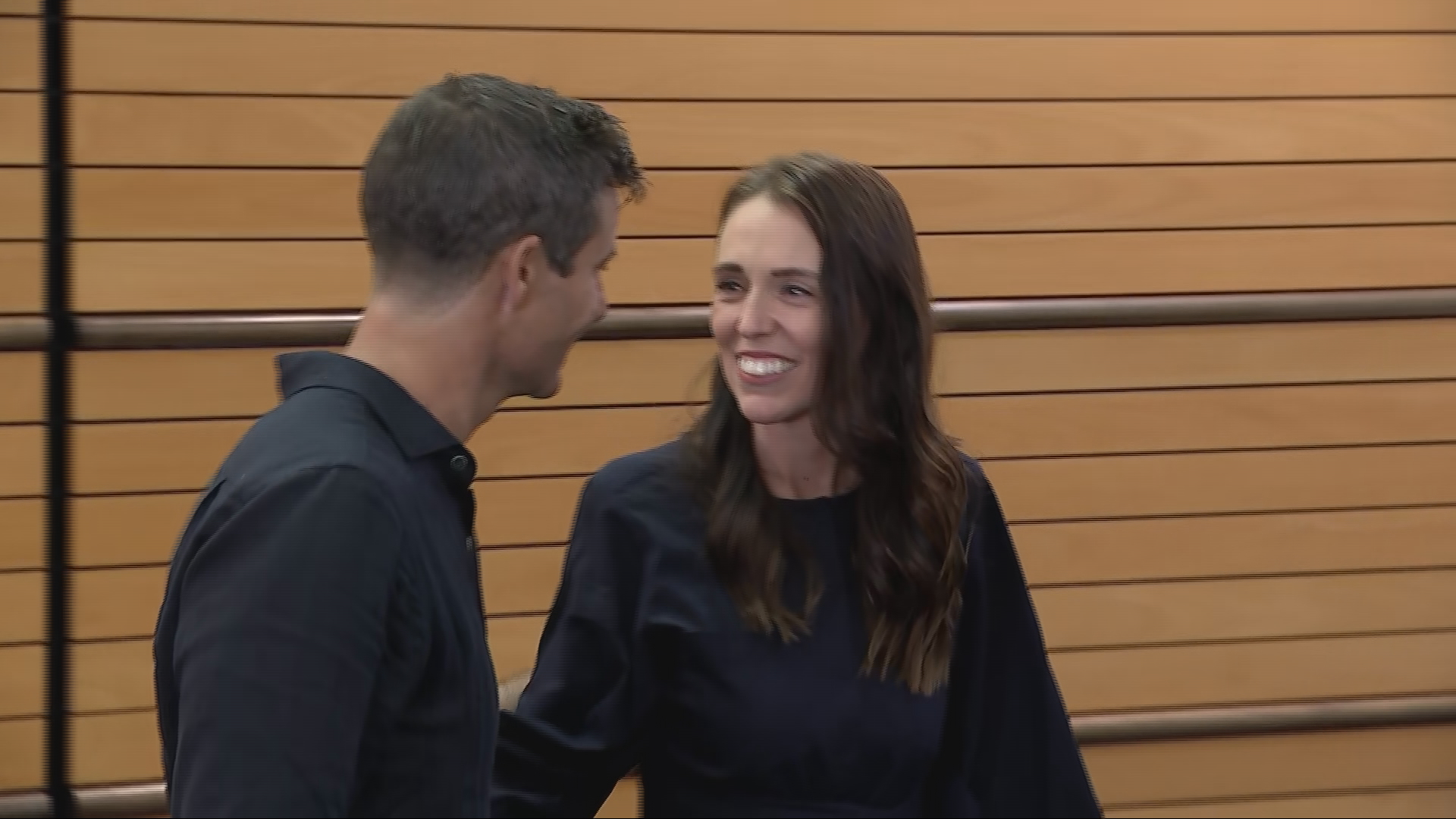 Dame Jacinda and Clarke Gayford, directly after her resignation. 