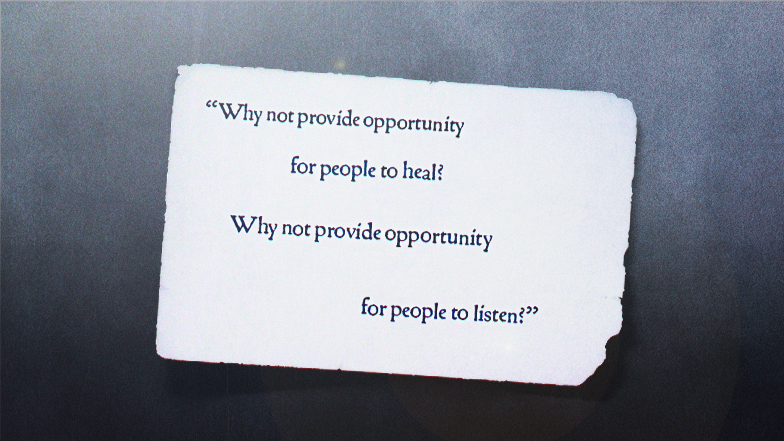 The words of restorative justice facilitator Mike Hinton.