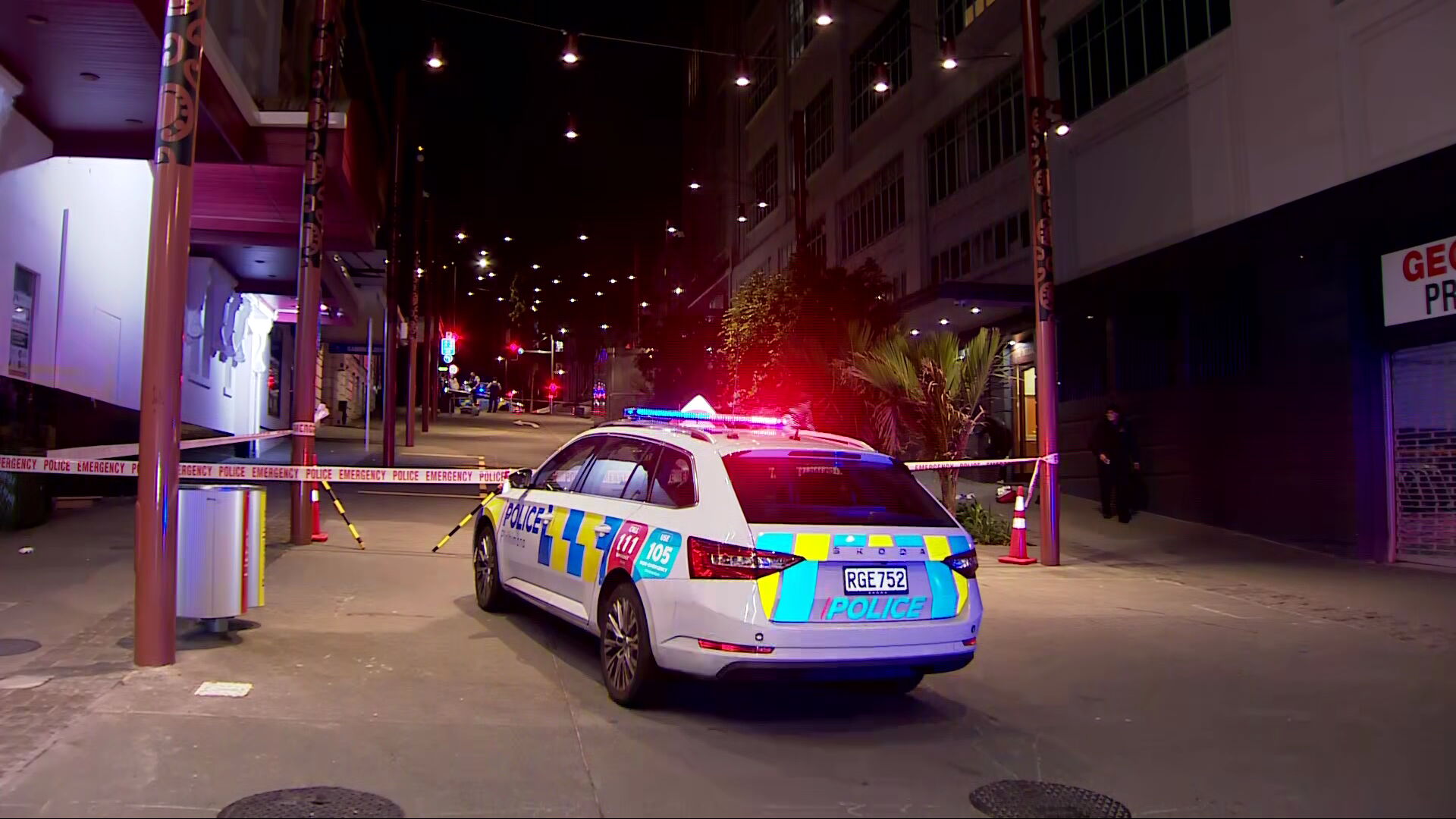 Police at the scene of an incident on Auckland's Mercury Lane.