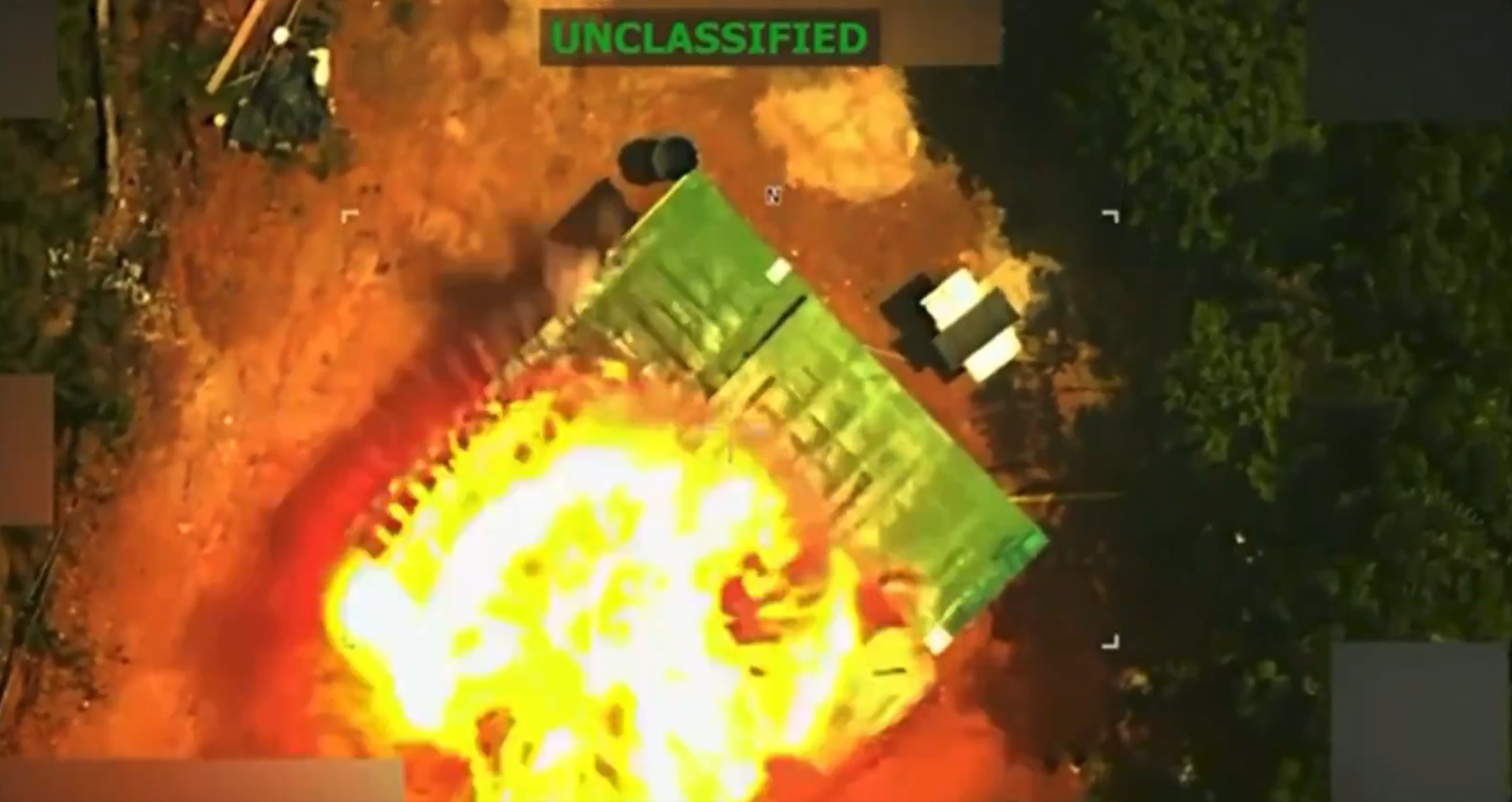 An image from the strike that reportedly killed Hector Rusthenford Guerrero Flores.